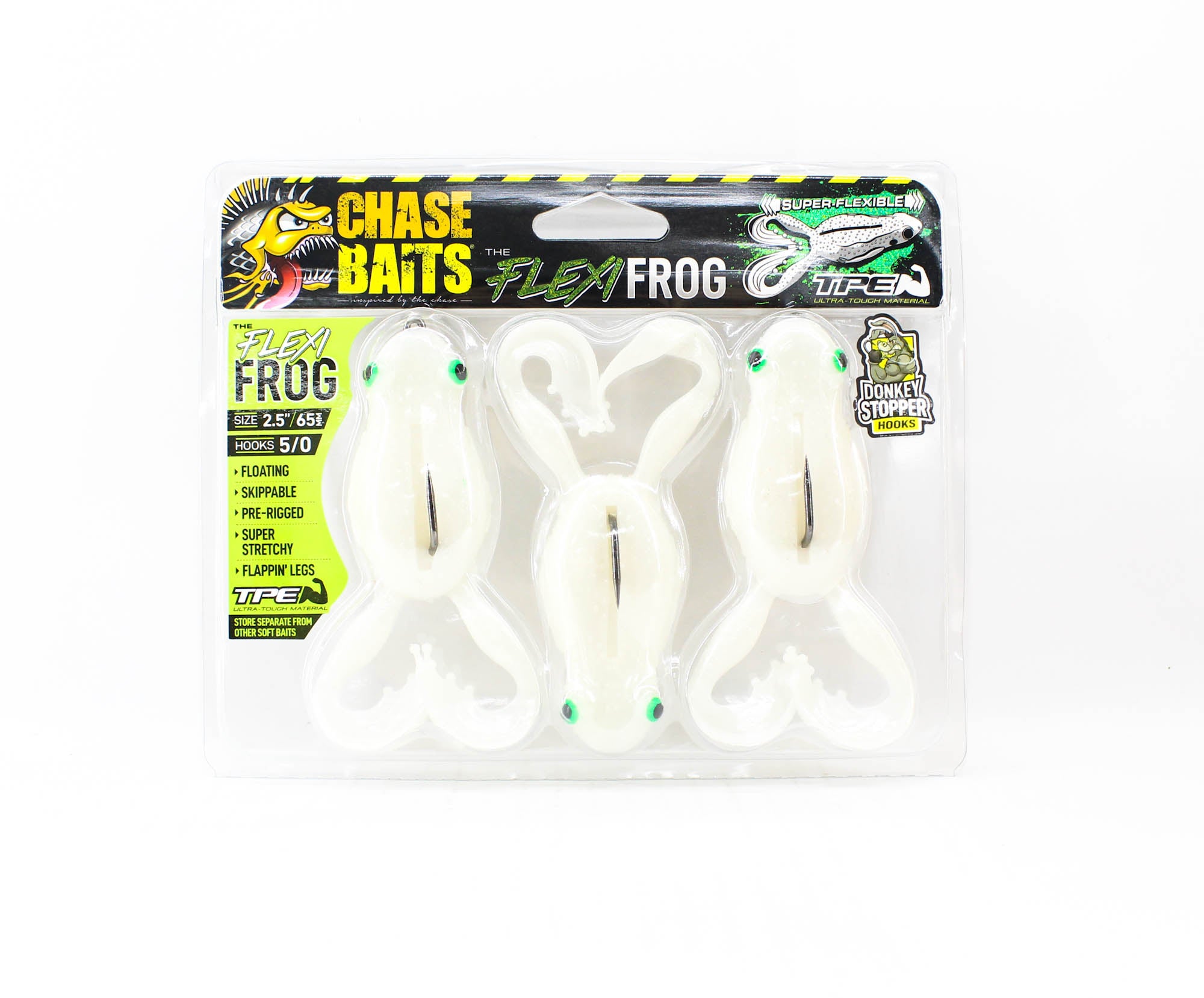 Chasebaits Flexi Frog 65 mm Floating Lure 3/Pack Pearl White (4839)