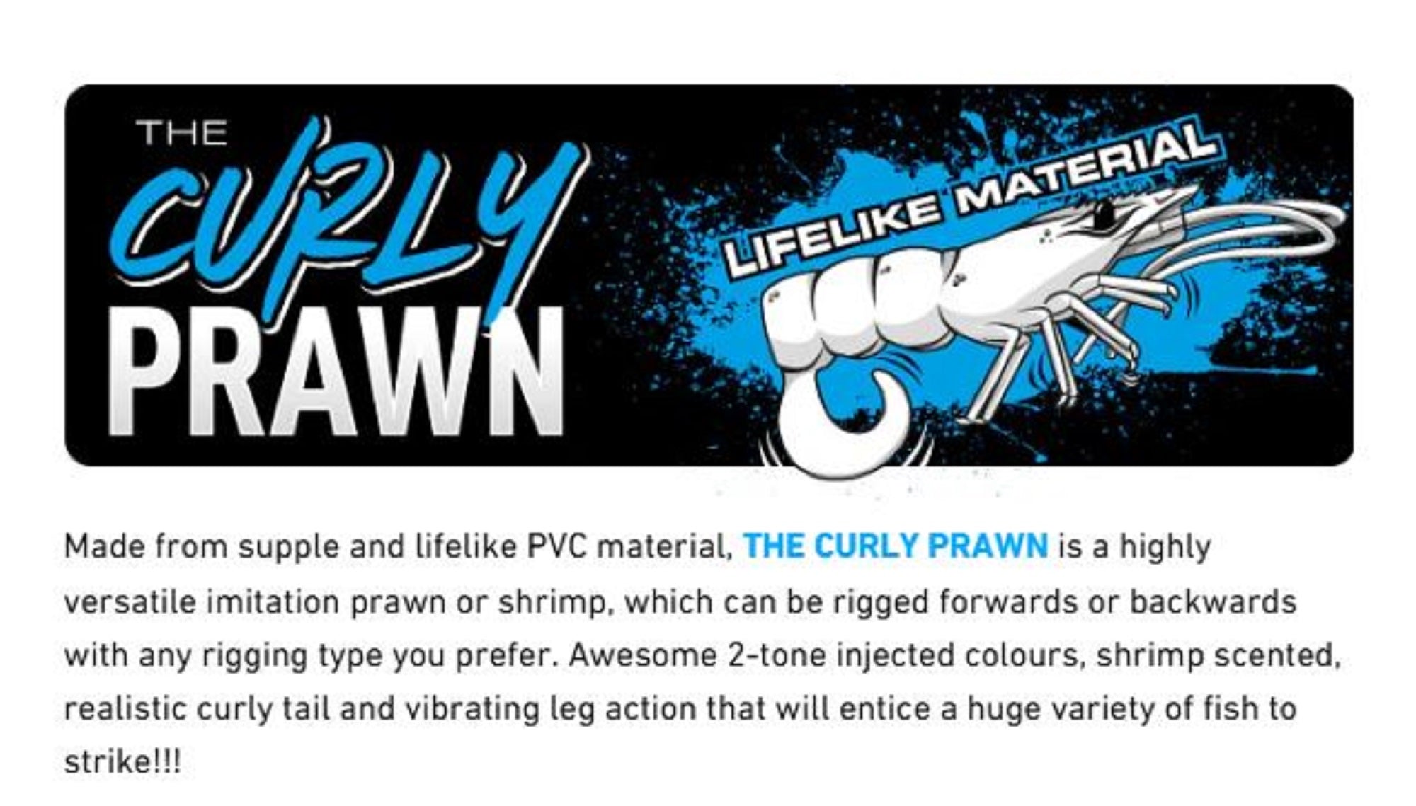Chasebaits Curly Prawn 60 mm Sinking Lure 6/Pack Pearl Prawn (4938)
