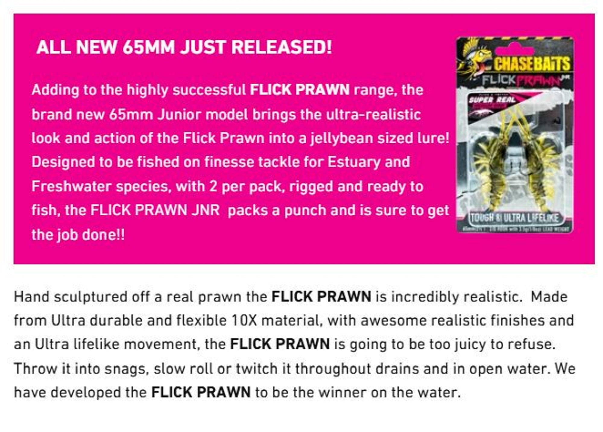 Chasebaits Flick Prawn 125 mm 8 grams Sinking Lure 09 (5843)