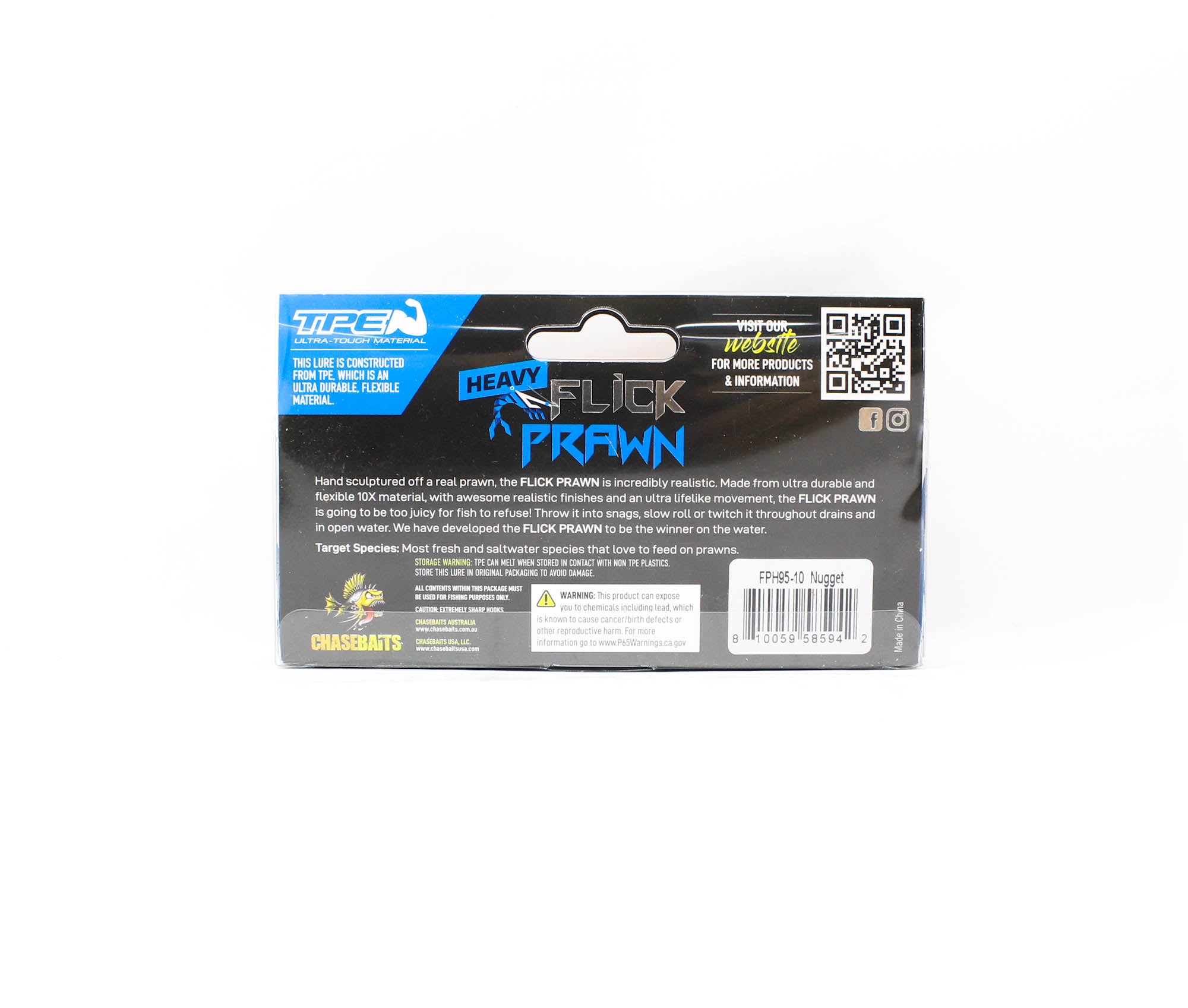 Chasebaits Flick Prawn Heavy 95 mm 7 grams Sinking Lure 10 (5942)