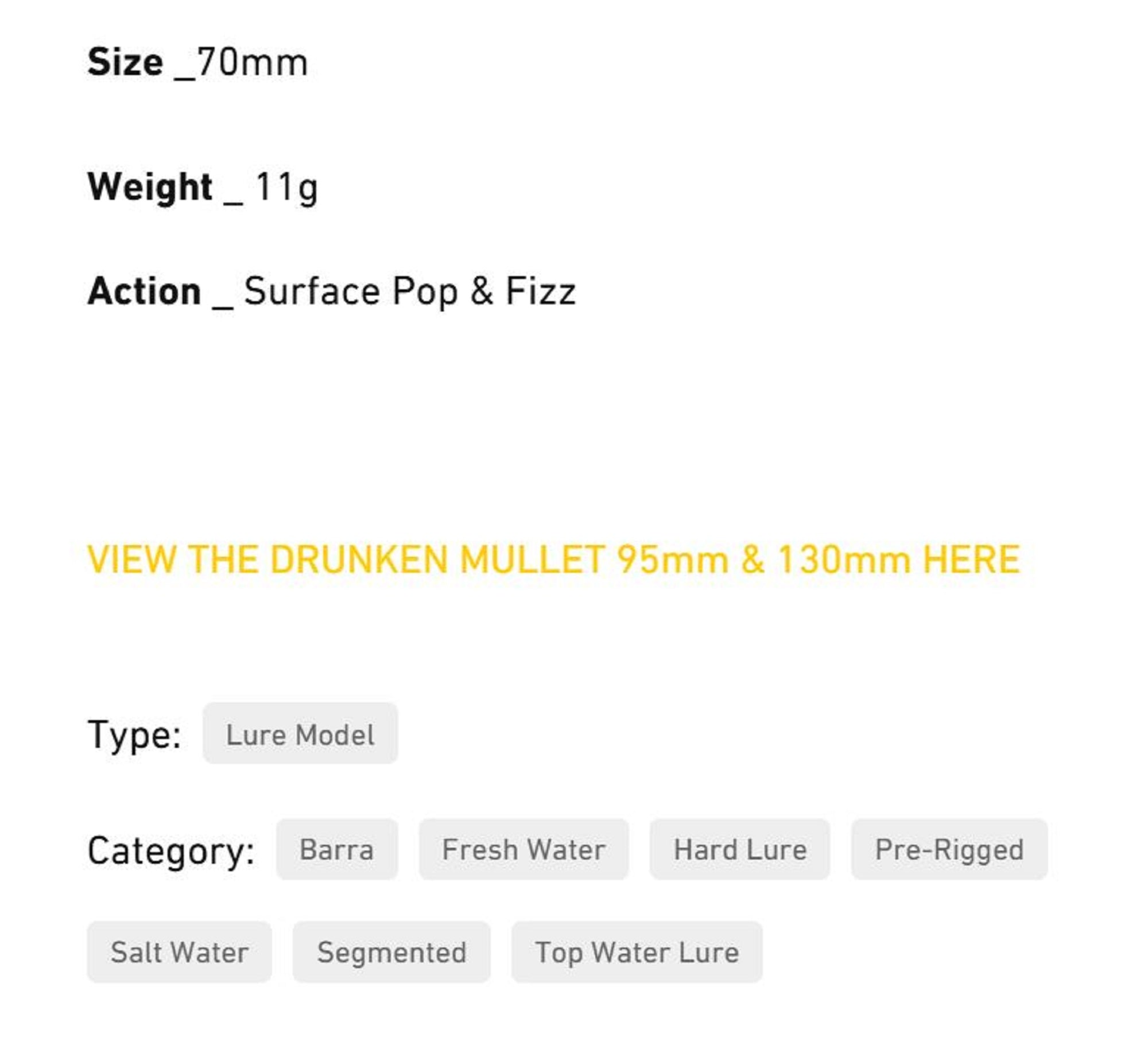 Chasebaits Drunken Mullet Jr 70 mm 11 grams Floating Lure 09 (5959)