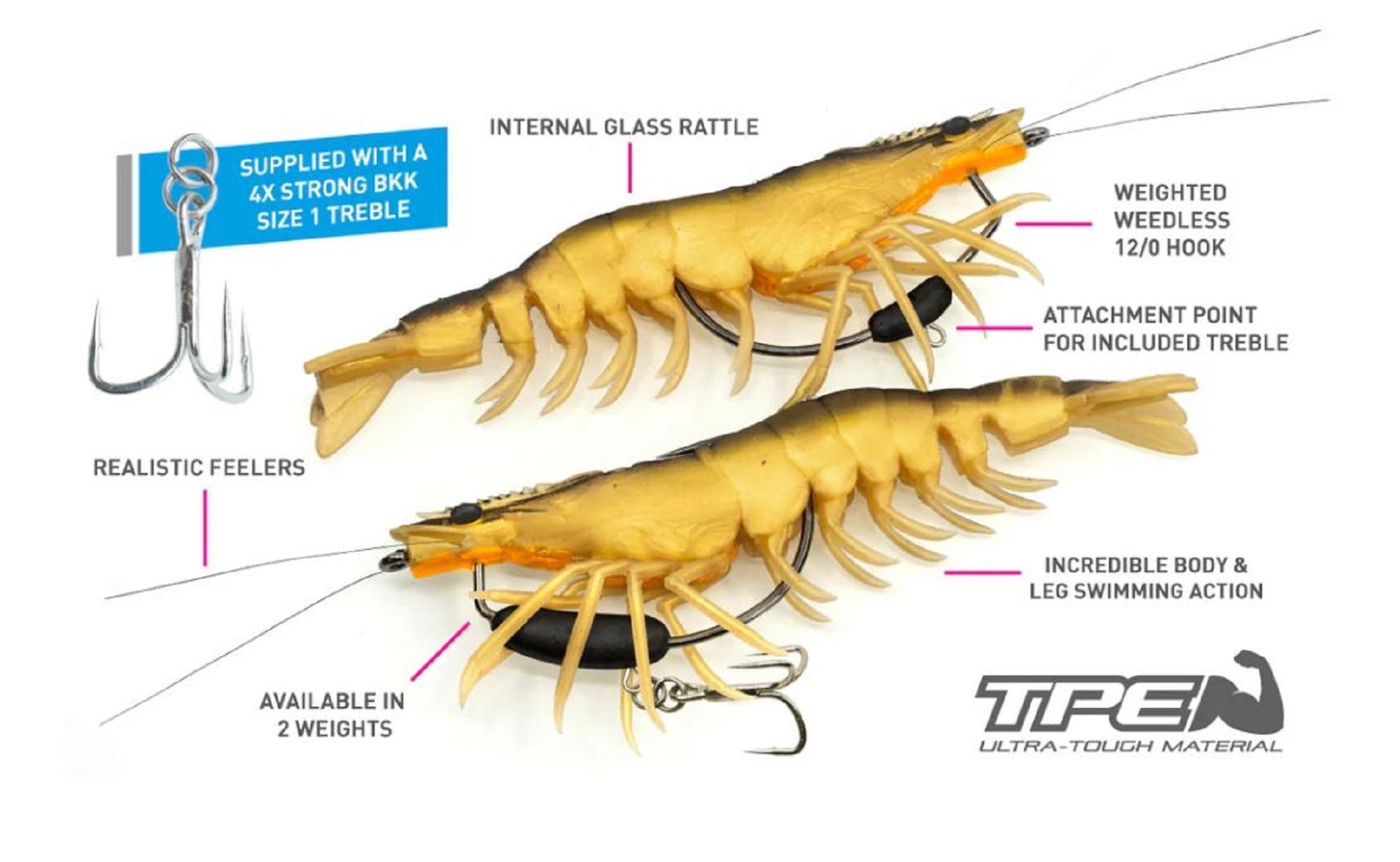 Chasebaits Flick Prawn King Heavy 180 mm 71 grams Sinking Lure 06 (6215)