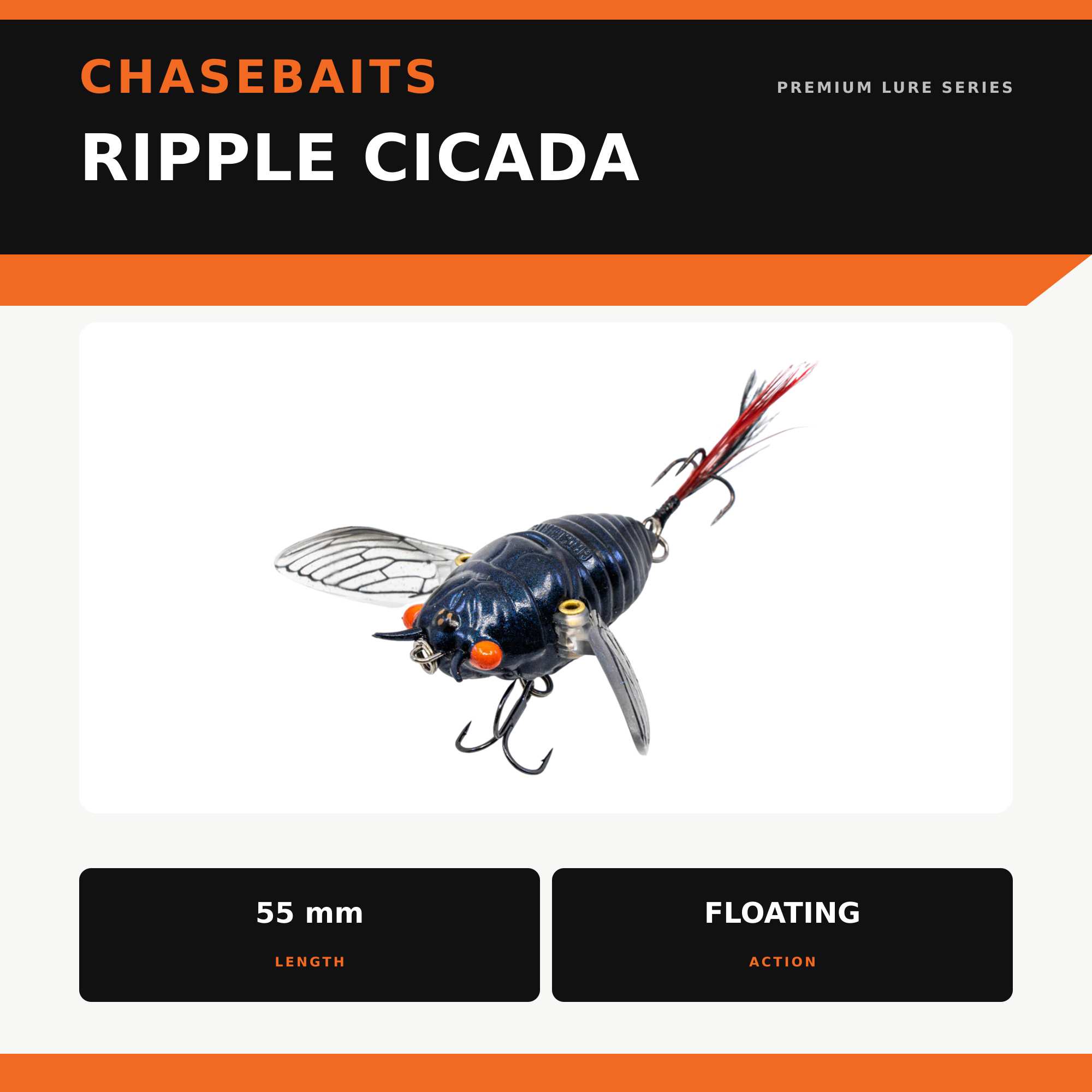 Chasebaits Ripple Cicada 55 mm Floating Lure 01 (6413)