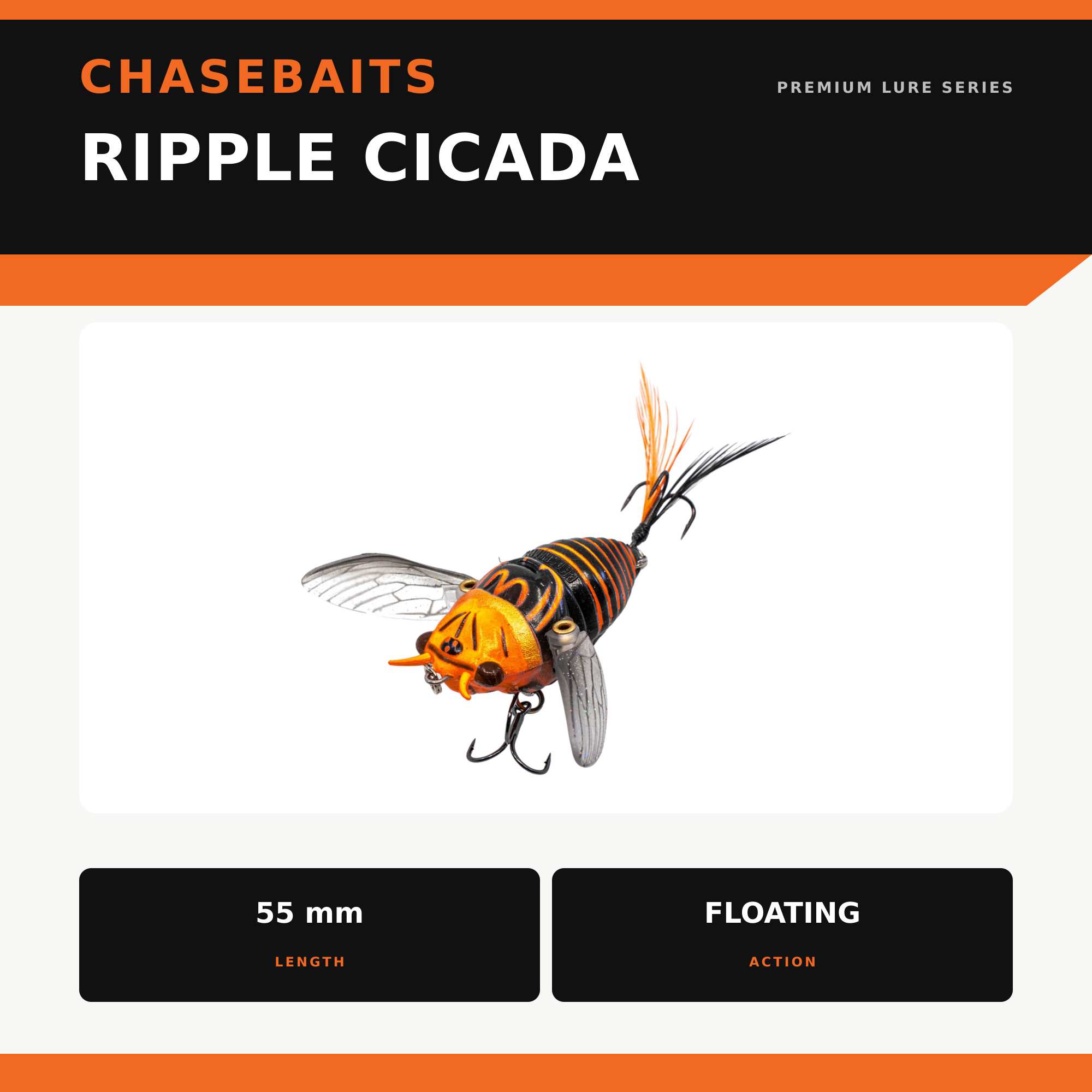 Chasebaits Ripple Cicada 55 mm Floating Lure 07 (6475)