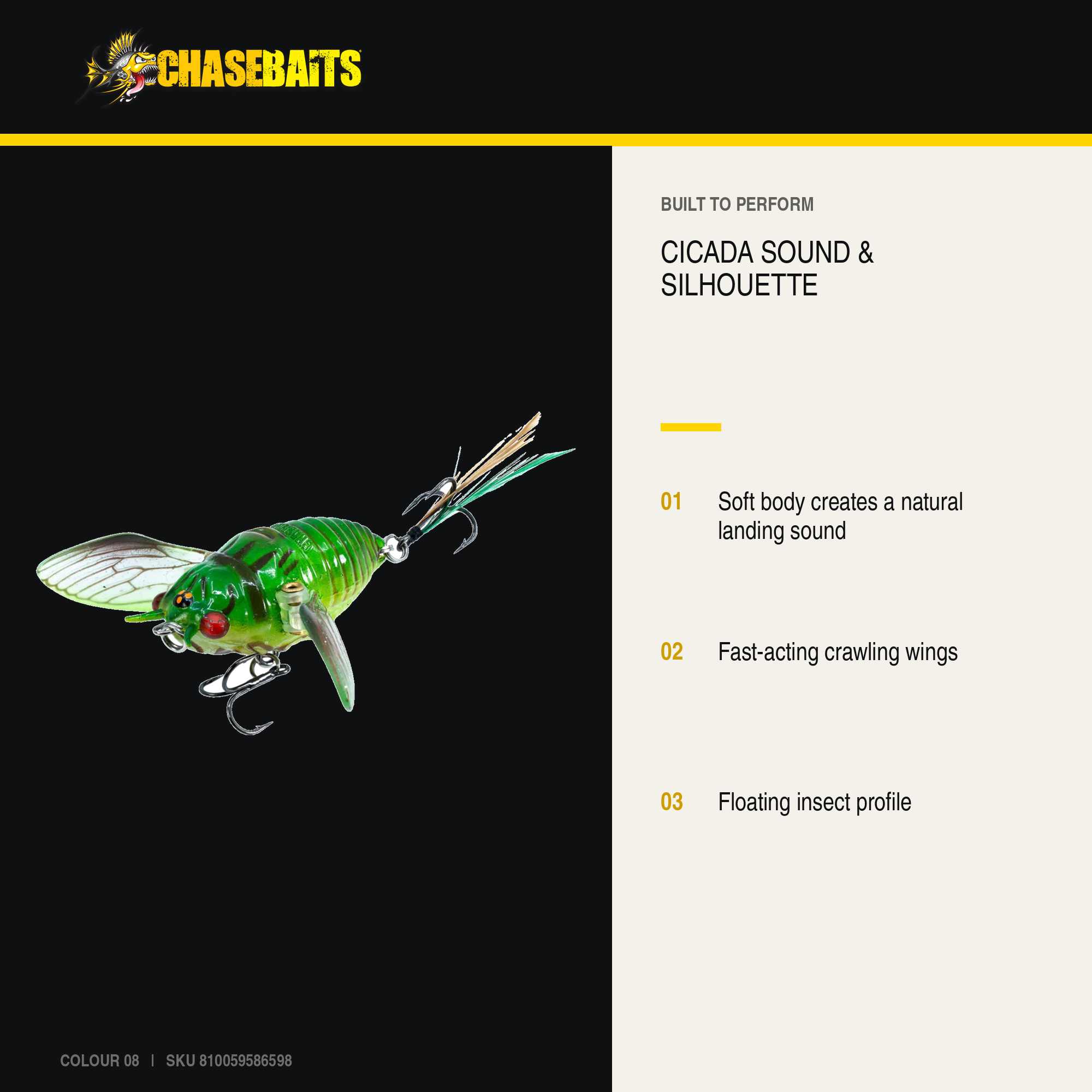 Chasebaits Ripple Cicada 55 mm Floating Lure 08 (6598)