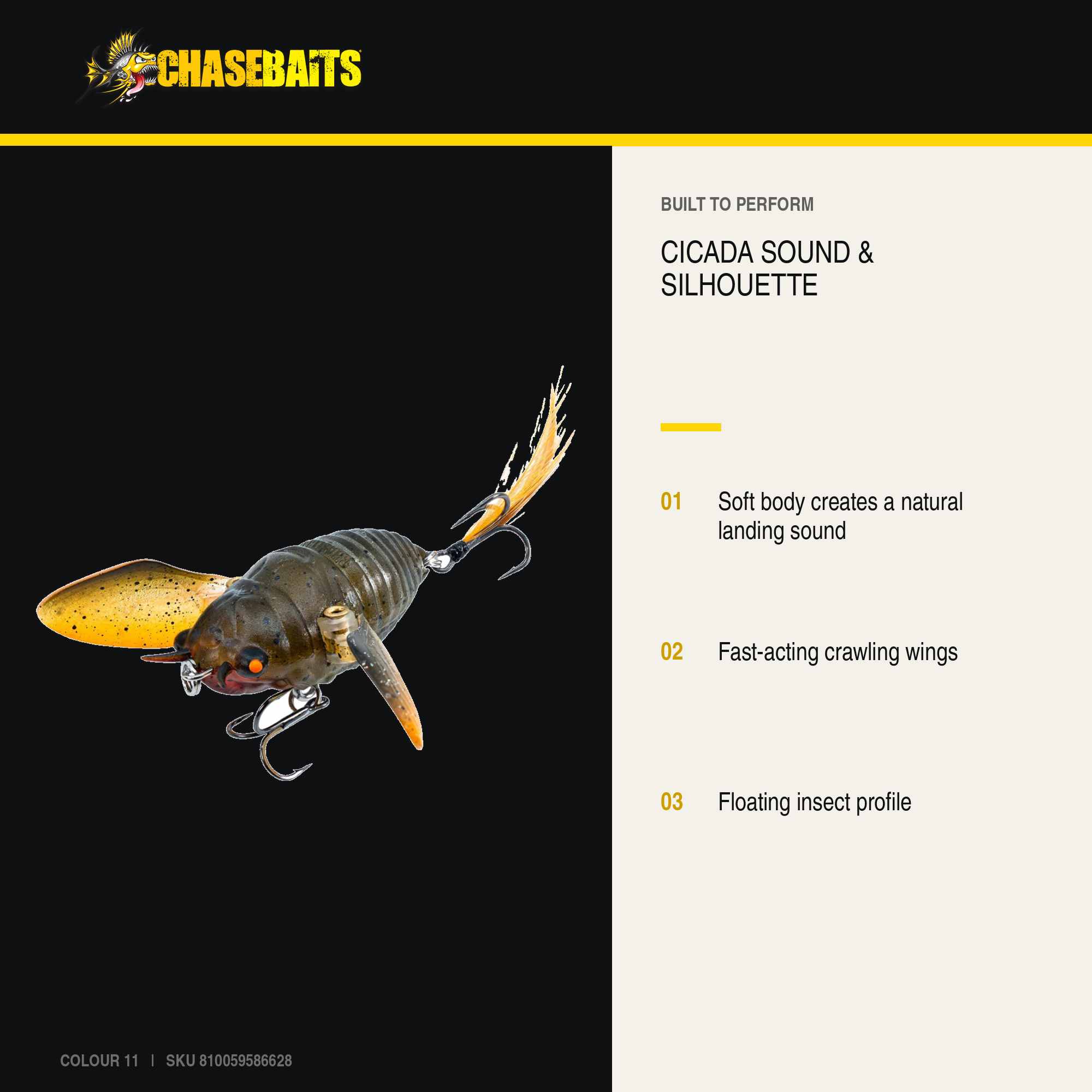 Chasebaits Ripple Cicada 55 mm Floating Lure 11 (6628)
