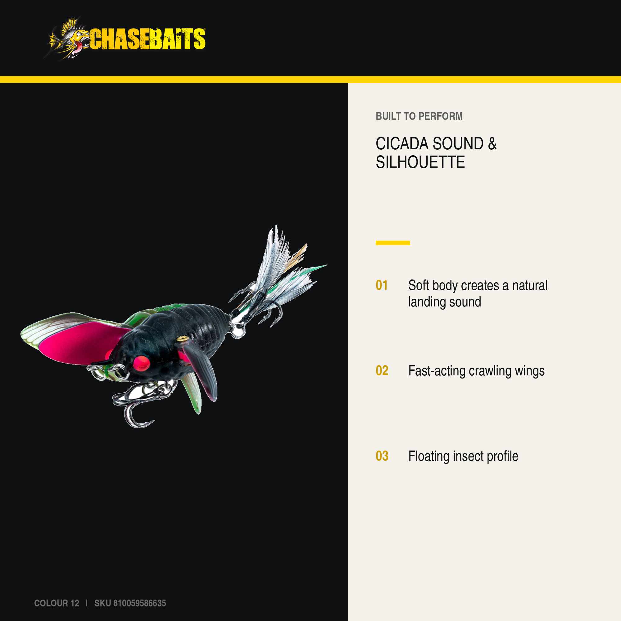 Chasebaits Ripple Cicada 55 mm Floating Lure 12 (6635)
