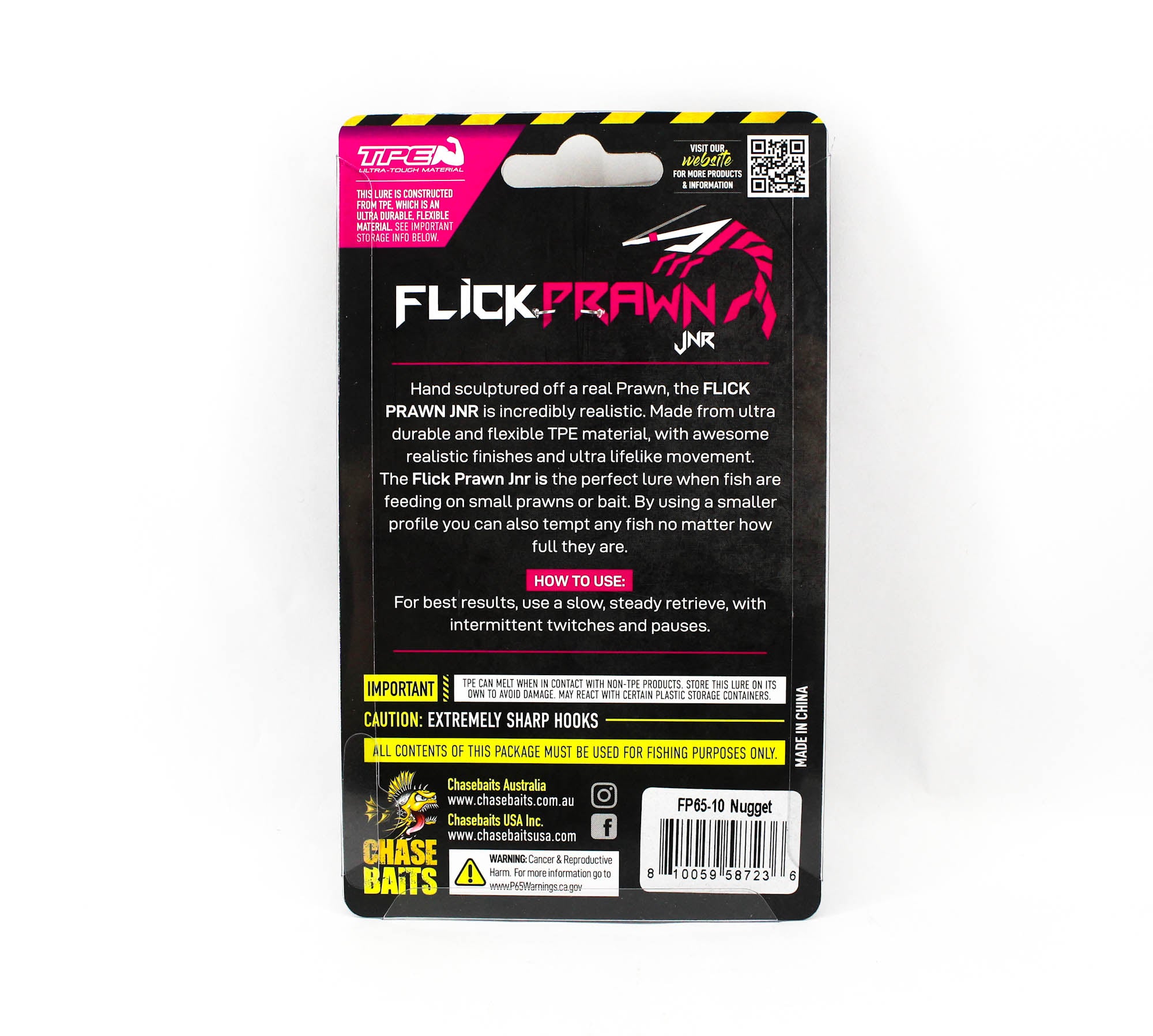 Chasebaits Flick Prawn 65 mm 3.5 grams Sinking Lure 2/pack 10 (7236)