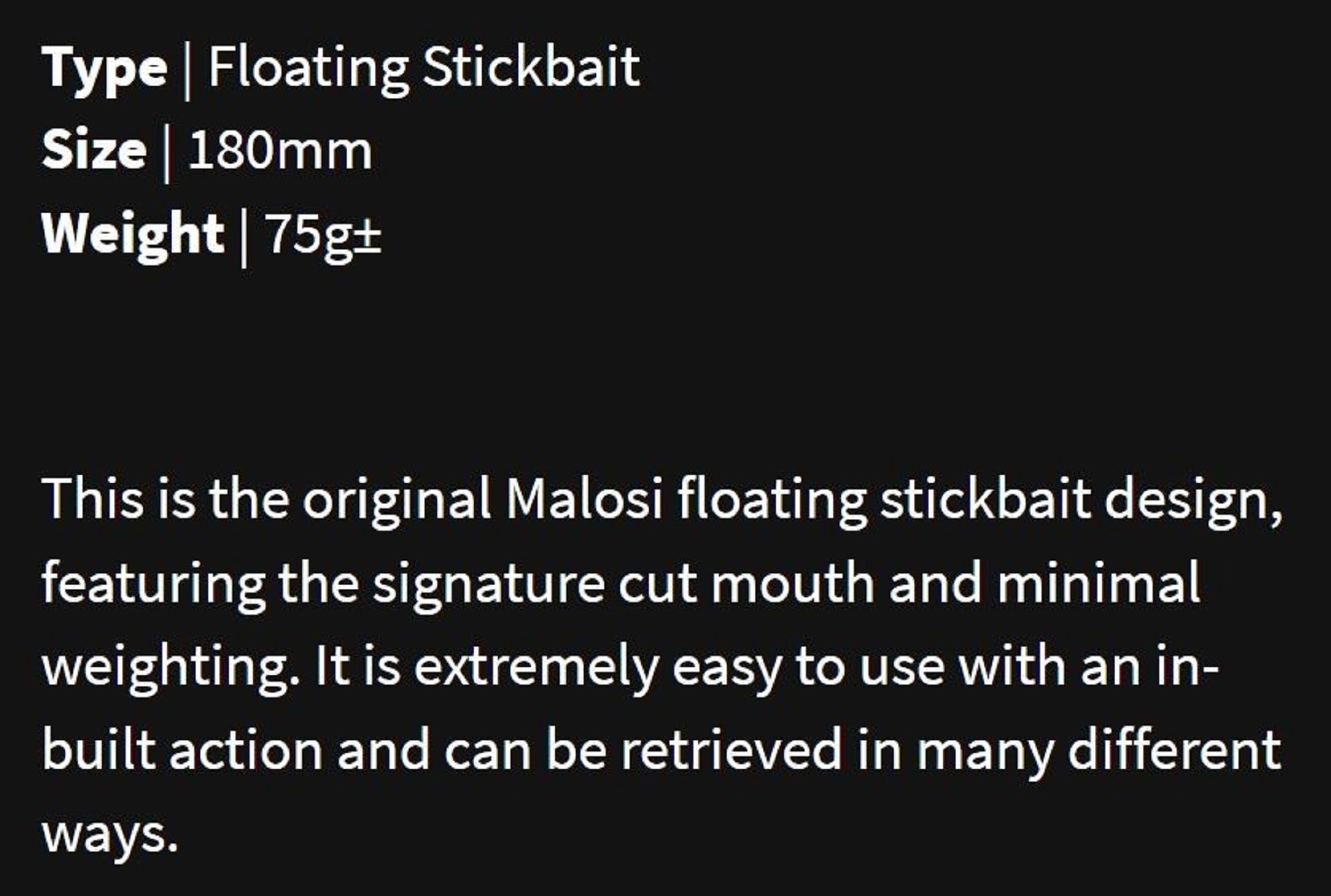 Malosi CH180F-AD Chieftain 180F Floating Lure Acid (0016)