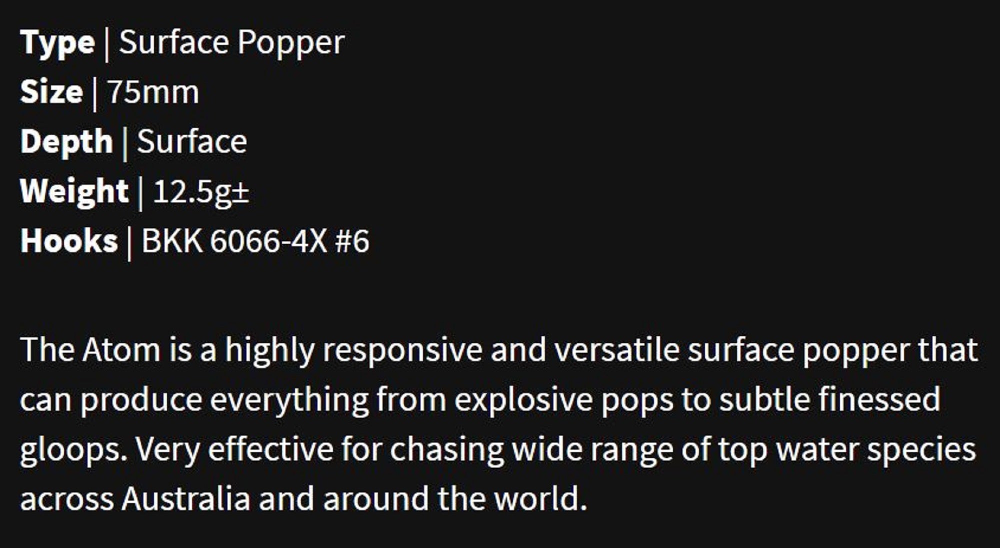 Malosi AT75P-FT Popper Micro Atom 75P Floating Lure Frost (0788)
