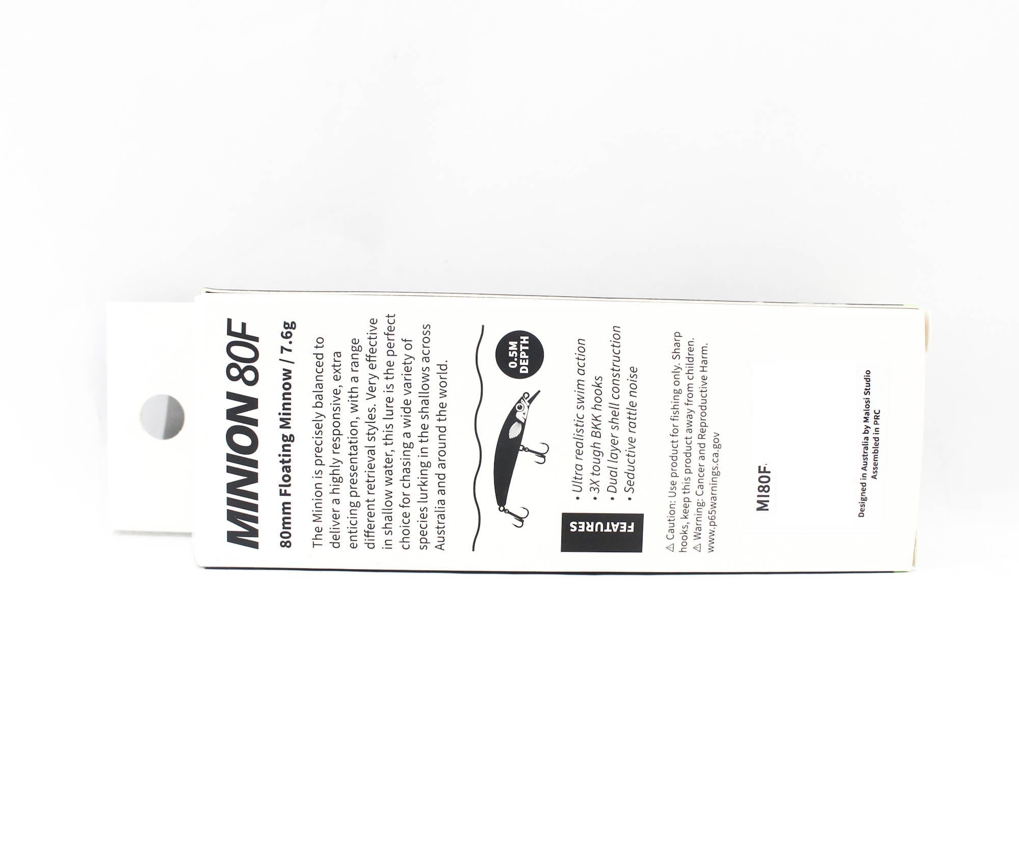 Malosi MI80F-WI Minnow Micro Minion 80F Floating Lure Wasabi (4533)