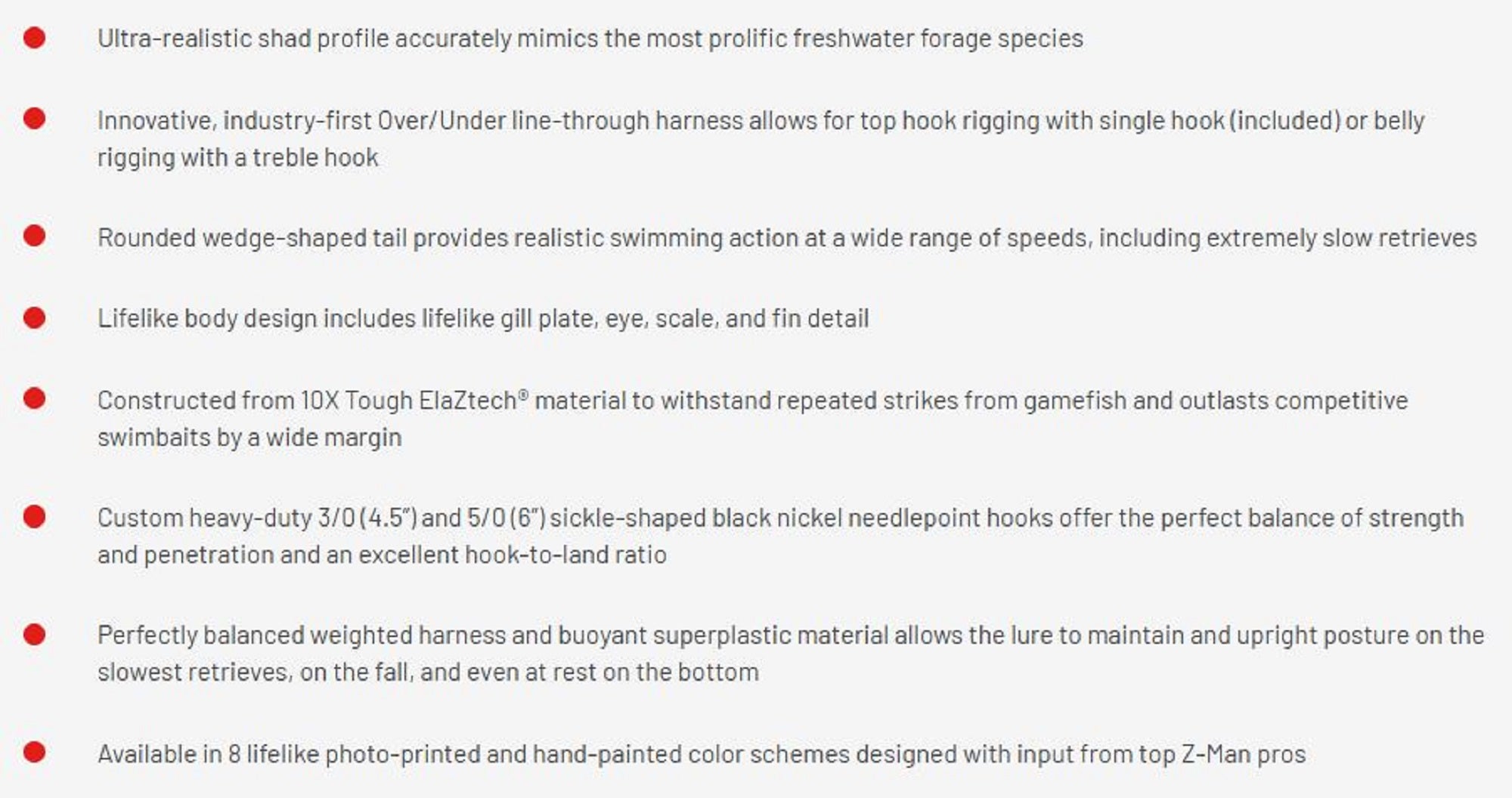 Zman Soft Lure Shadtron LT Swimbait 4.5 Inch Blueback (0400)