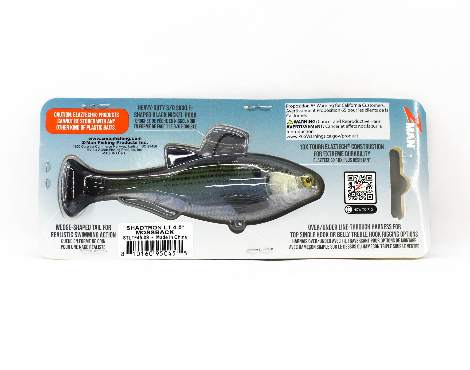 Zman Soft Lure Shadtron LT Swimbait 4.5 Inch Mossback (0455)
