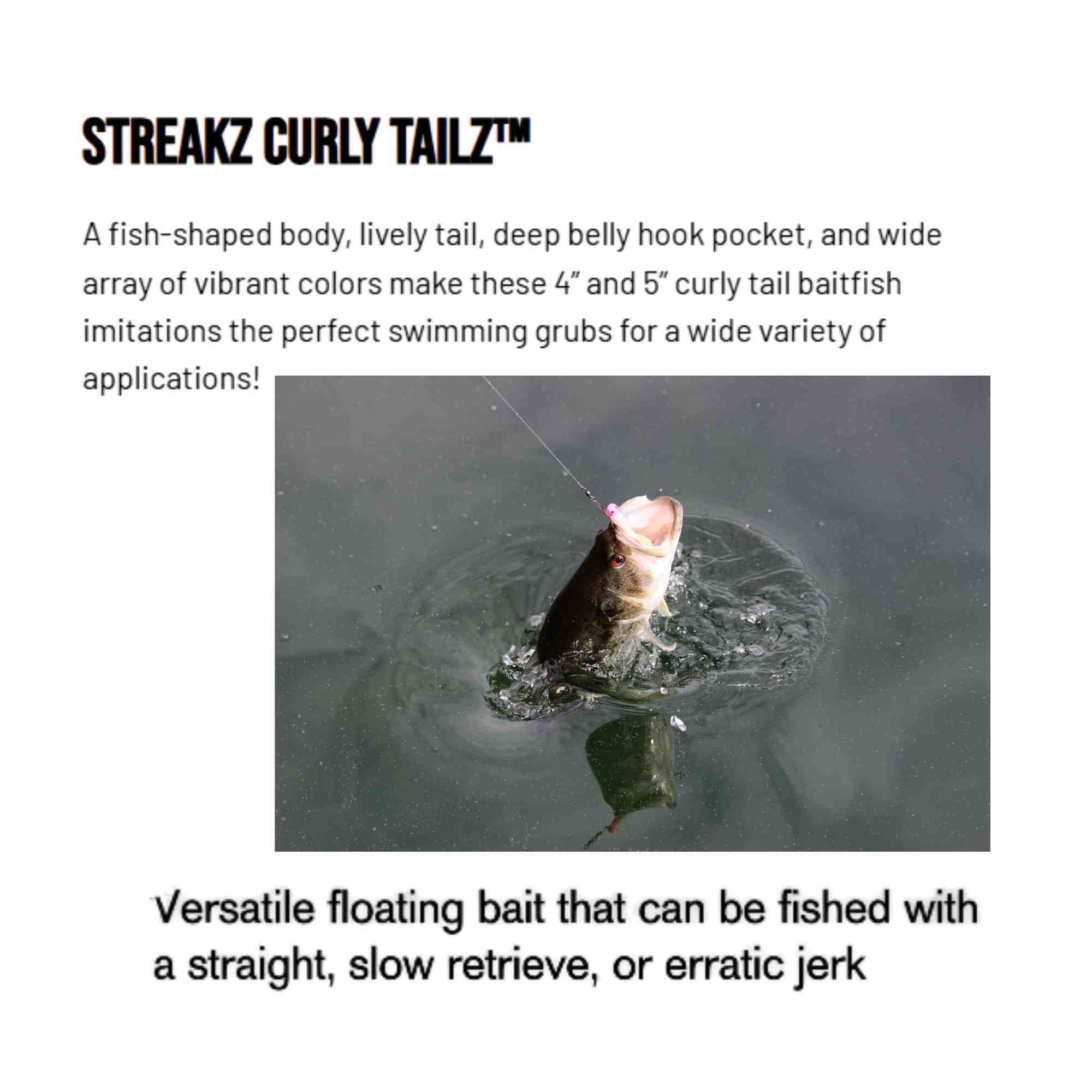 Zman Soft Lure StreakZ Curly TailZ 7 Inch 3/Pack Pearl (1926)