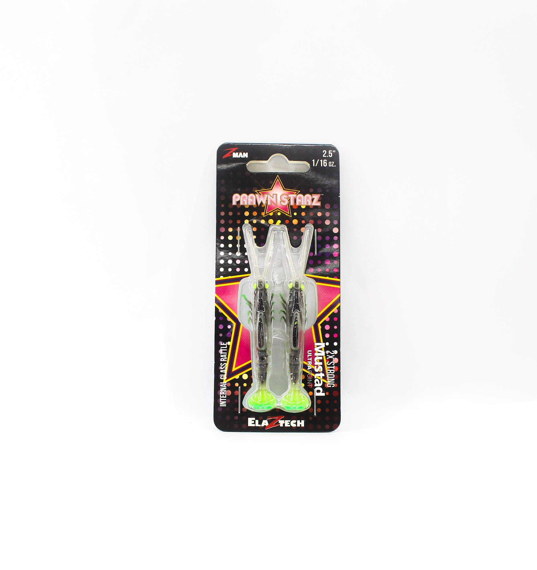 Zman Soft Lure PrawnstarZ 2.5 Inch 2/Pack Glow Chartreuse (2510)