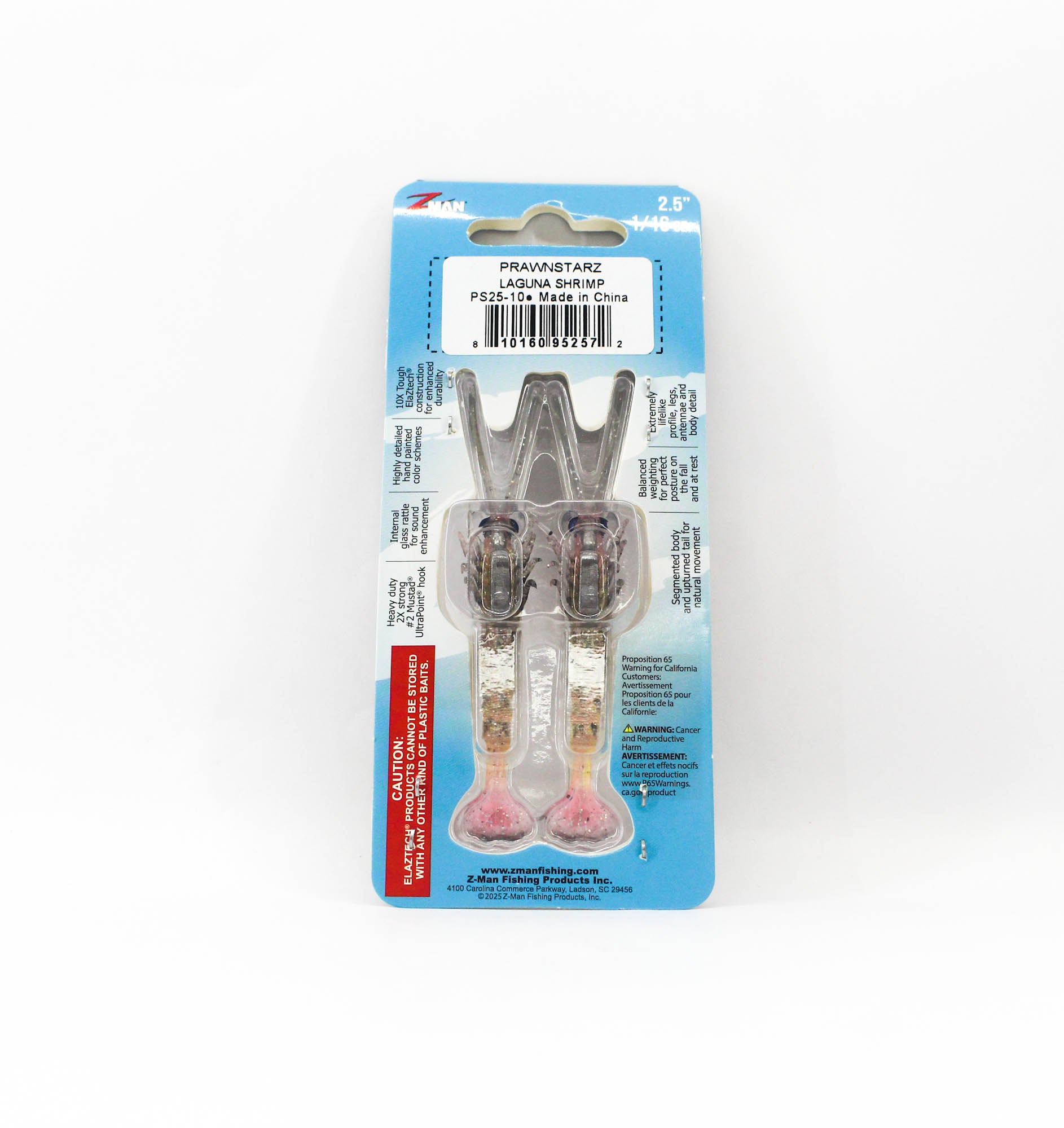 Zman Soft Lure PrawnstarZ 2.5 Inch 2/Pack Laguna Shrimp (2572)