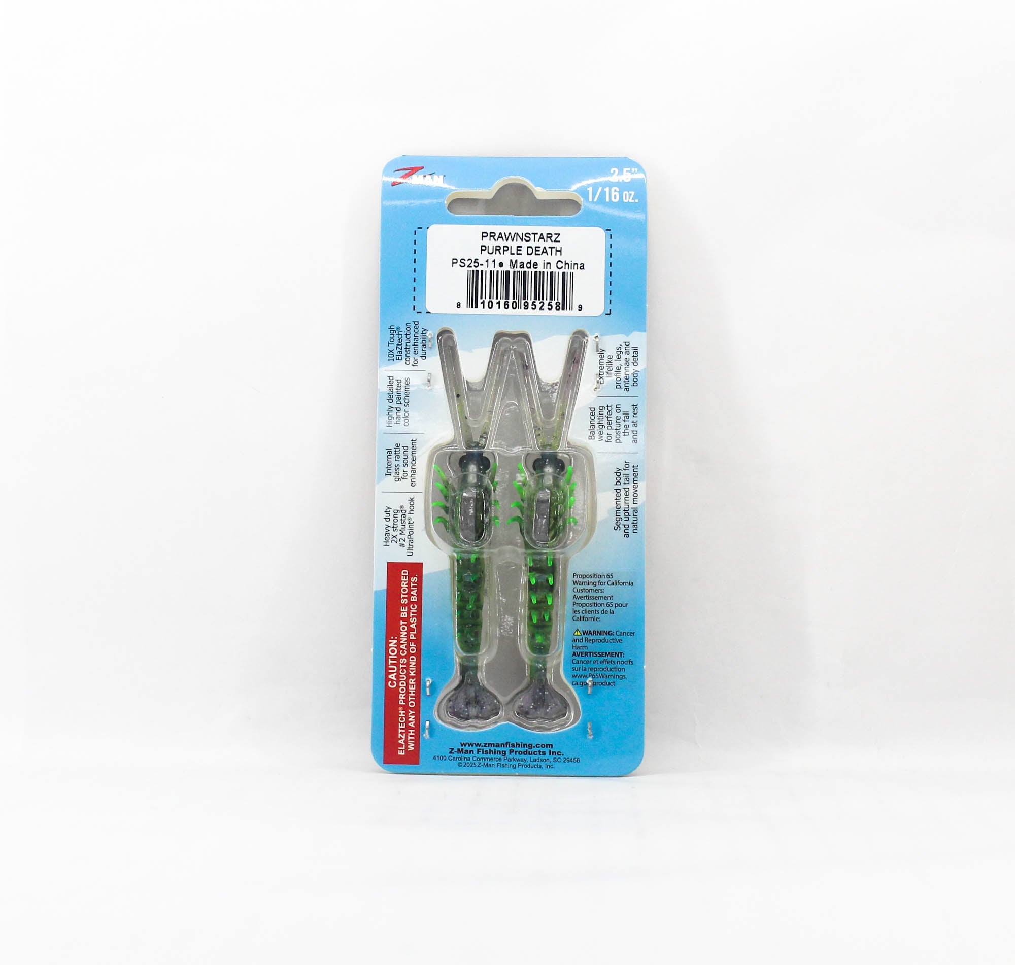 Zman Soft Lure PrawnstarZ 2.5 Inch 2/Pack Purple Death (2589)