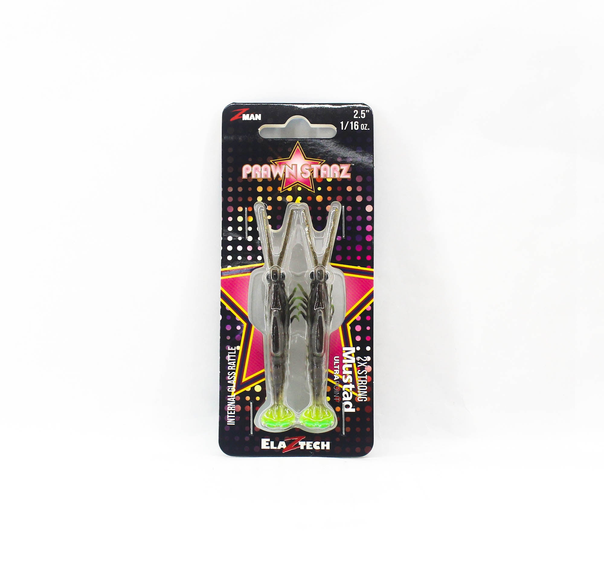 Zman Soft Lure PrawnstarZ 2.5 Inch 2/Pack Rootbeer Chartreuse (2596)