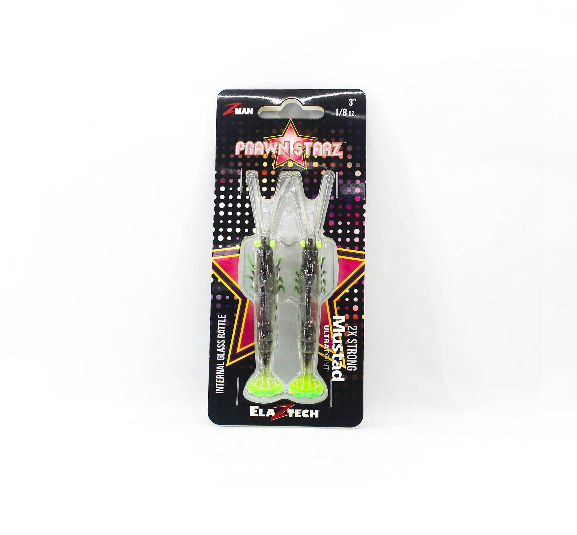 Zman Soft Lure PrawnstarZ 3 Inch 2/Pack Glow Chartreuse (2633)