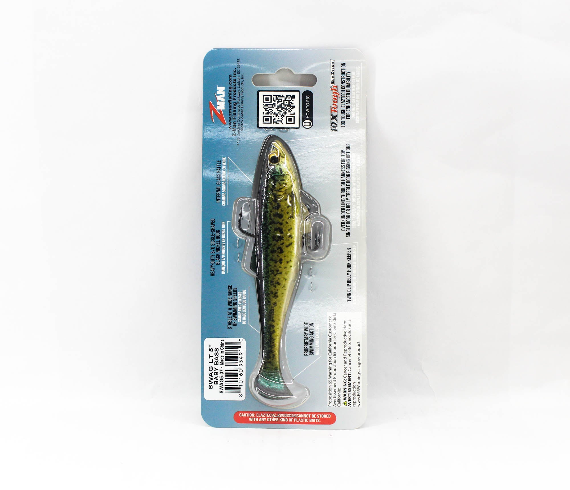 Zman Soft Lure Swag Swimbait LT 5 Inch Baby Bass (4910)