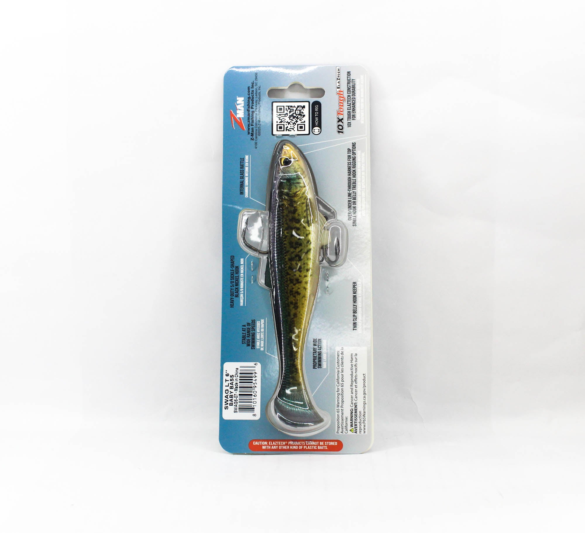 Zman Soft Lure Swag Swimbait LT 6 Inch Baby Bass (4996)
