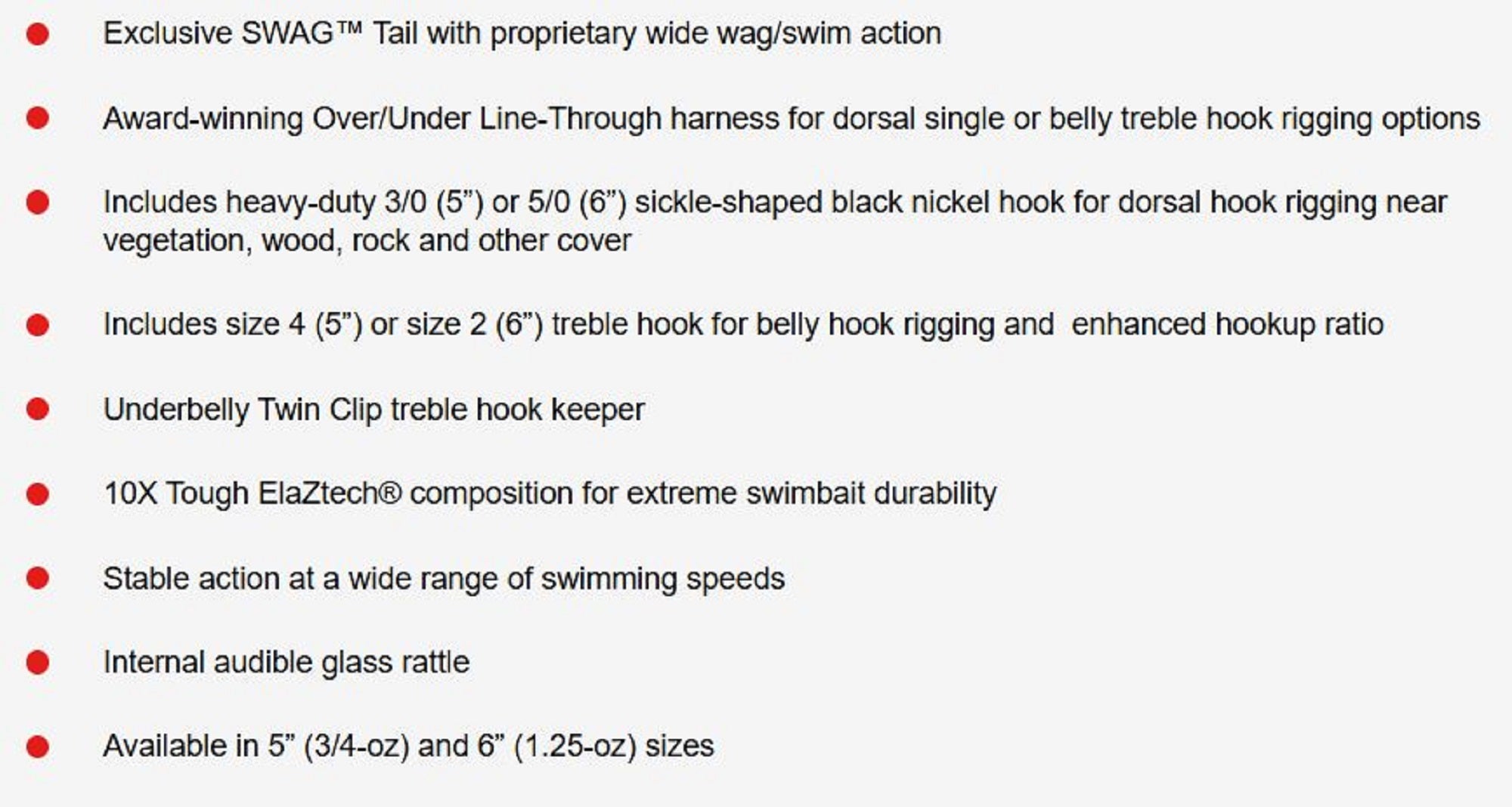 Zman Soft Lure Swag Swimbait LT 6 Inch Baby Bass (4996)