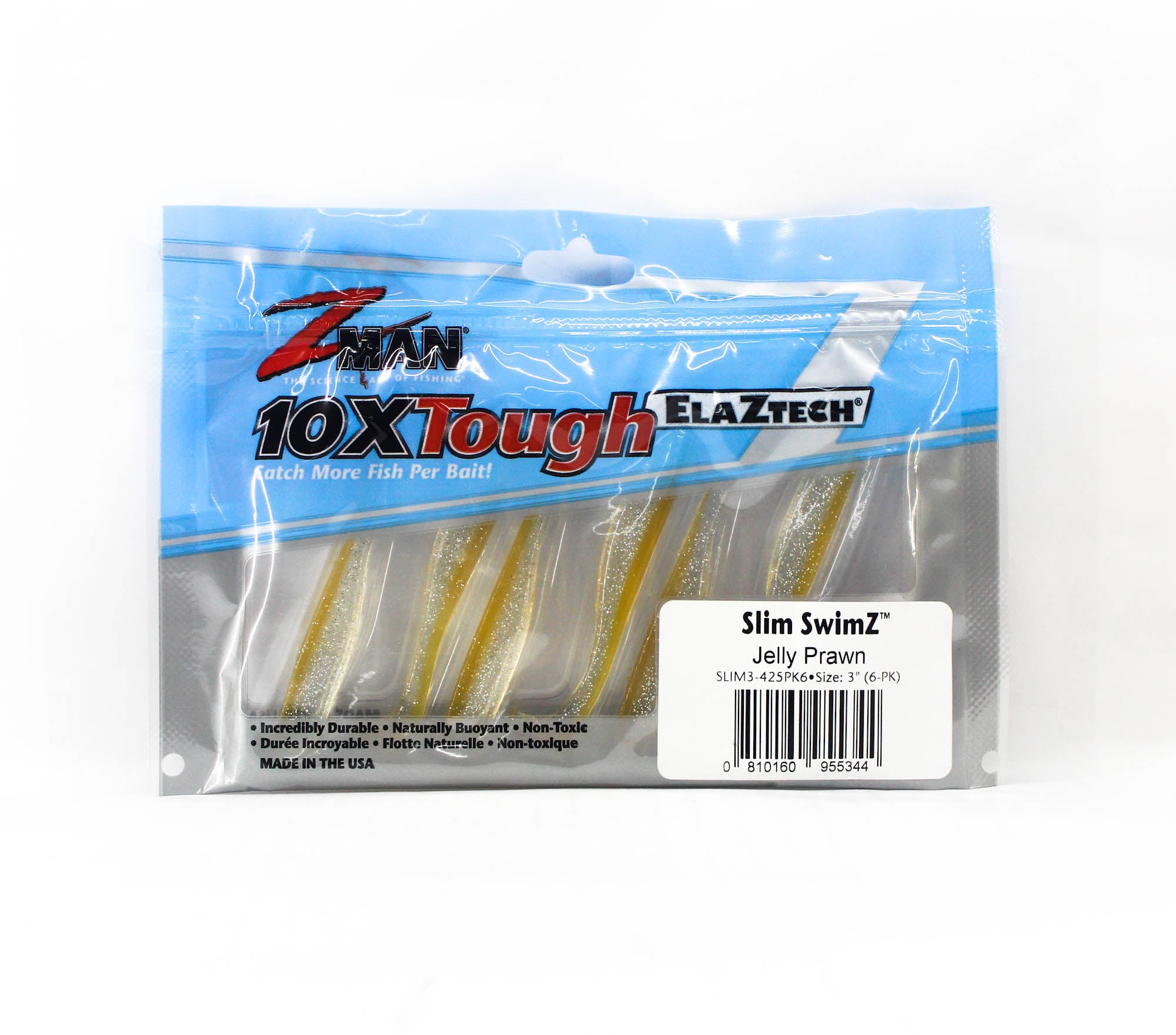 Zman Soft Lure Slim SwimZ 3 Inch 6/Pack Jelly Prawn (5344)