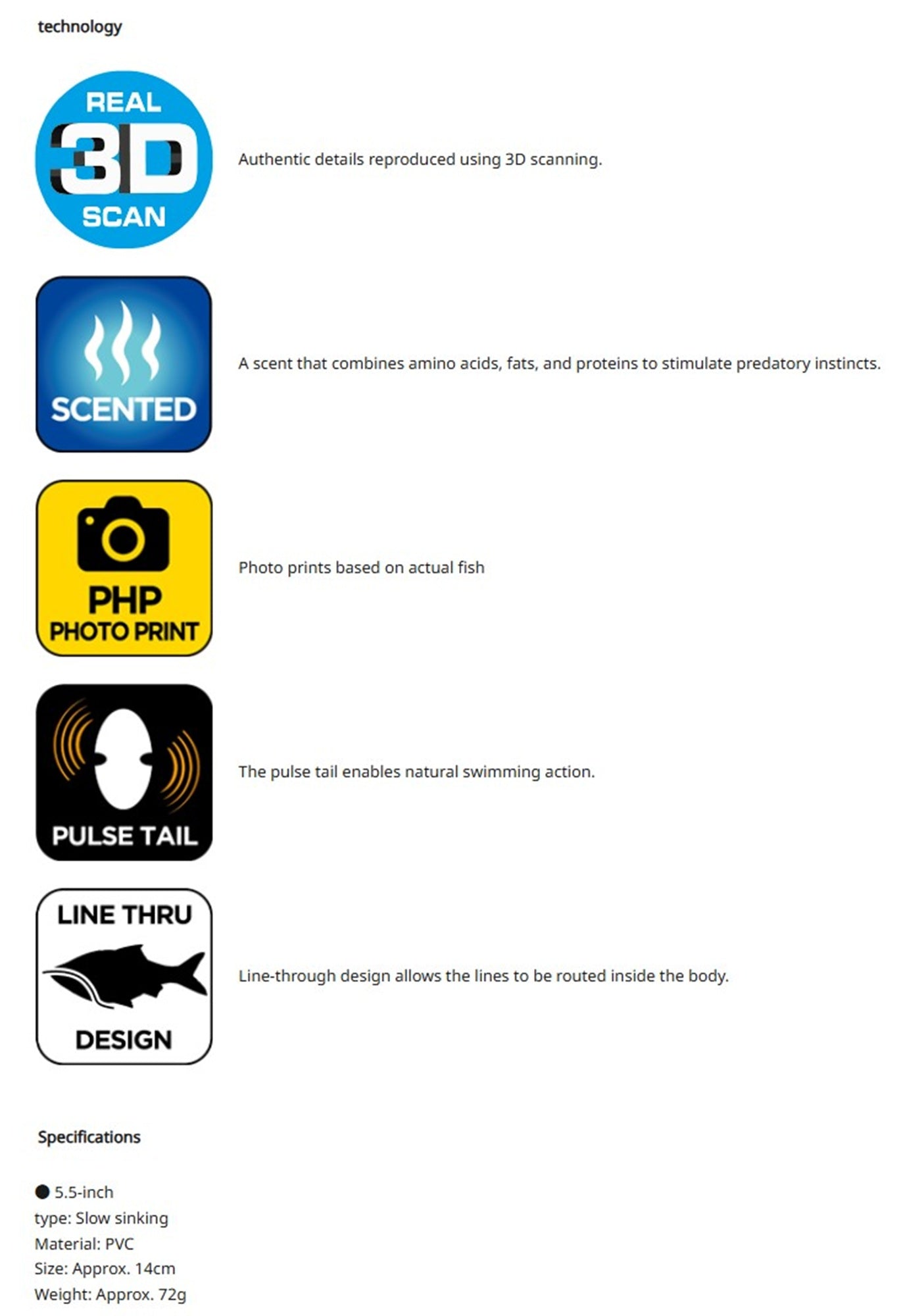 Savage Gear 3D LT Pluse Tail SS Slow Sinking 5.5 Inch White Gill (4199)