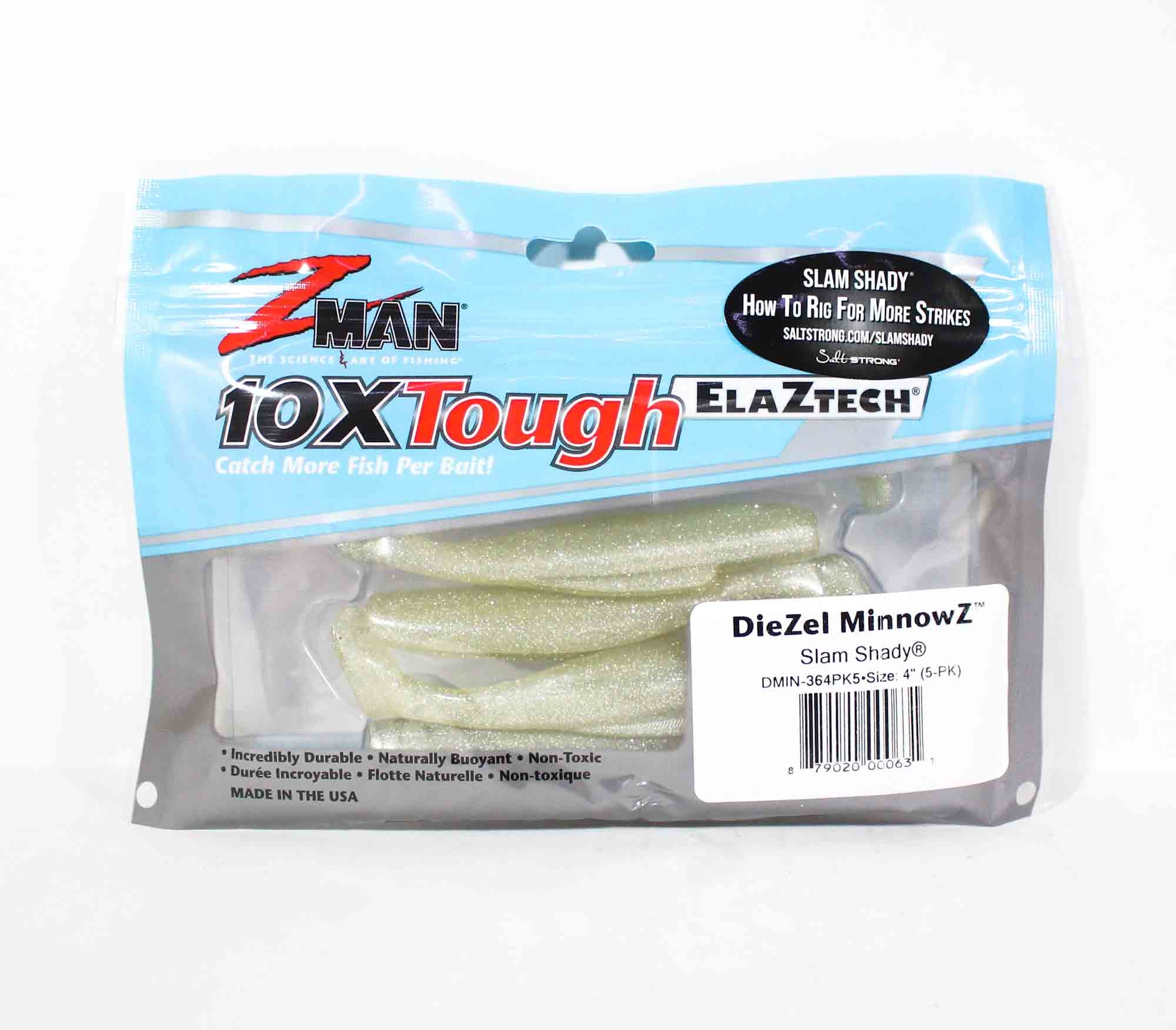 Zman Soft Lure Diezel MinnowZ 4 Inch 5/Pack Slam Shady (0631)