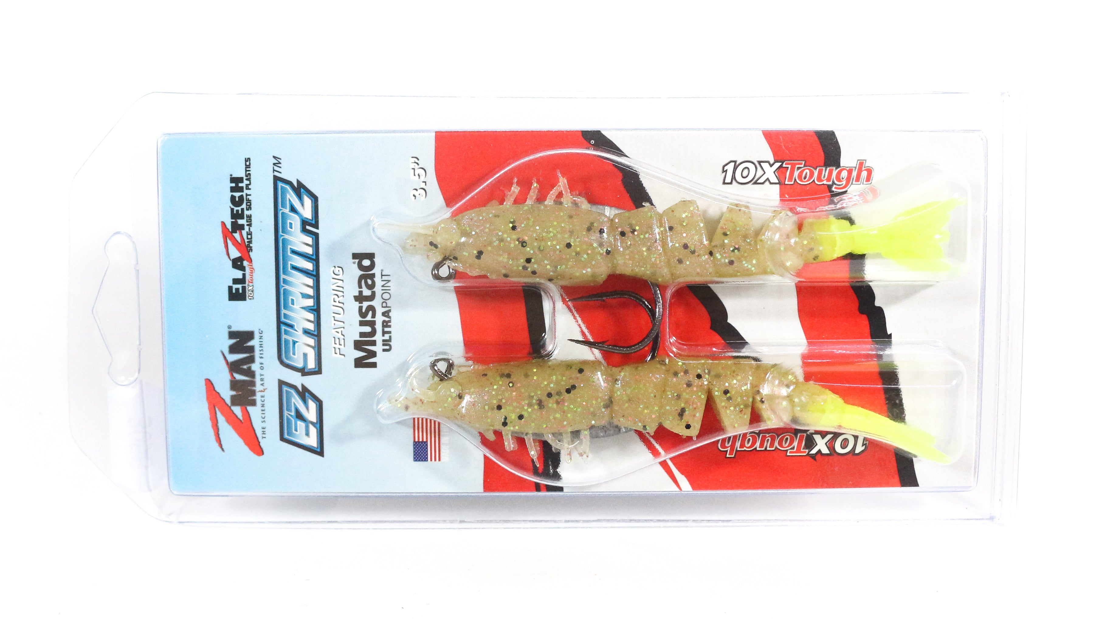 Zman Soft Lure Shrimpz Rigged 3.5 Inch 2/Pack Fried Chicken (1430)