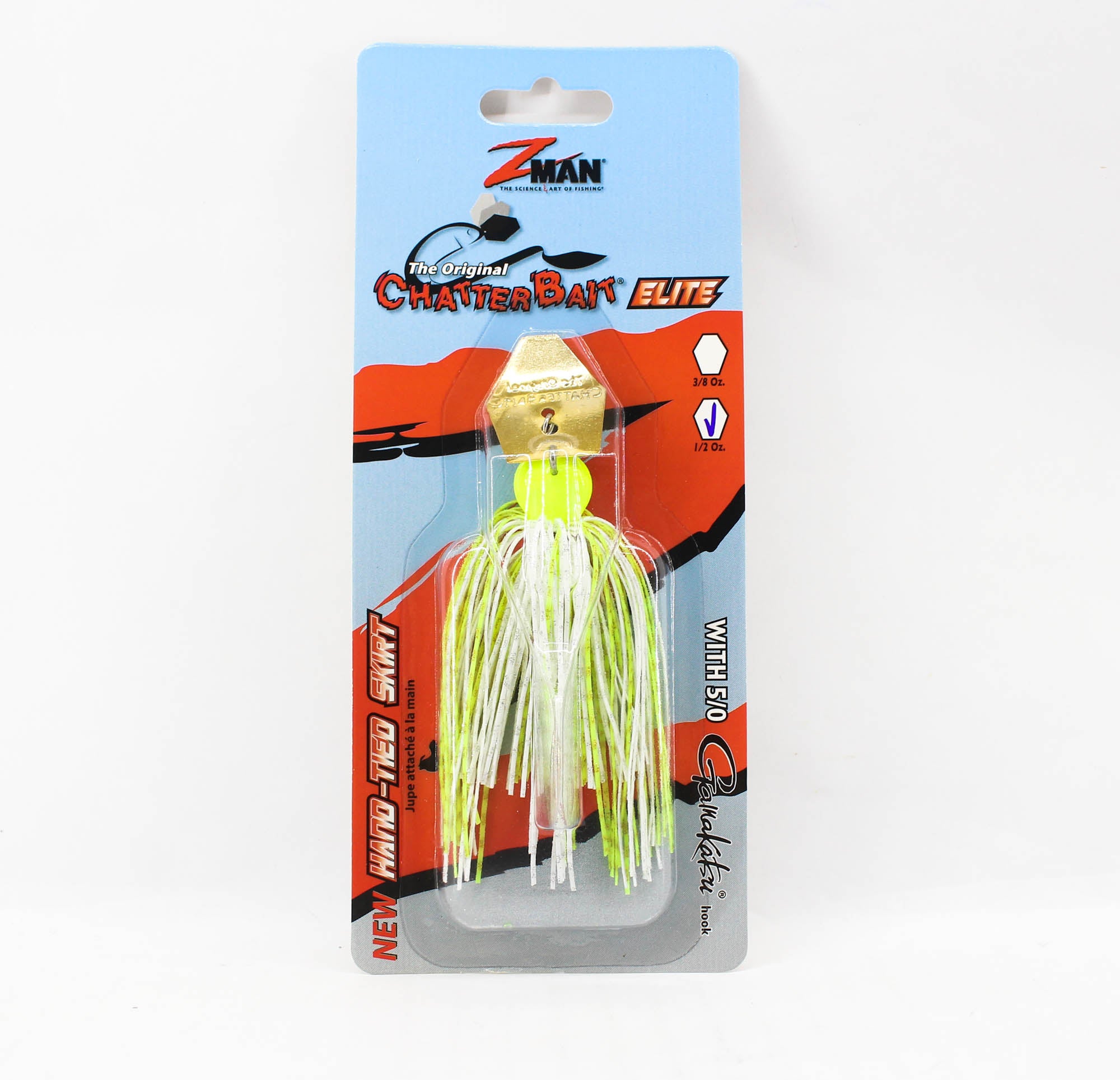 Zman Chatterbait Elite 1/2 oz Sinking Lure Chart White (1539)