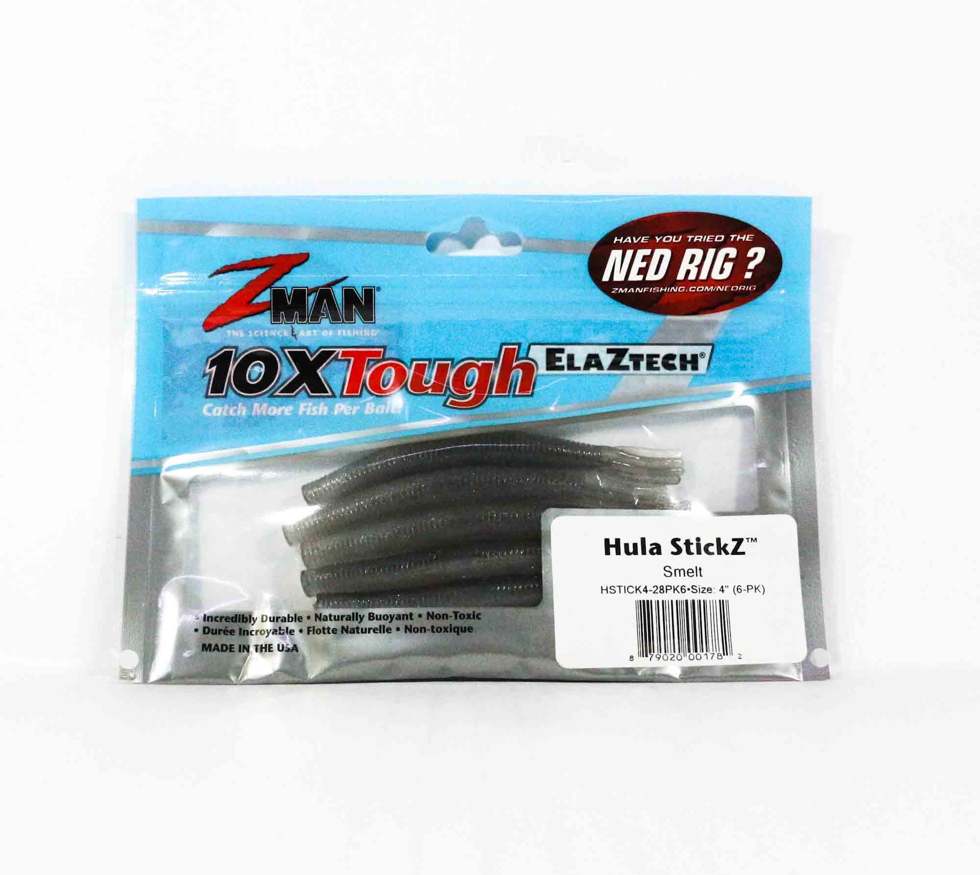 Zman Soft Lure Hula Stickz 4 Inch 6/Pack Smelt (1782)