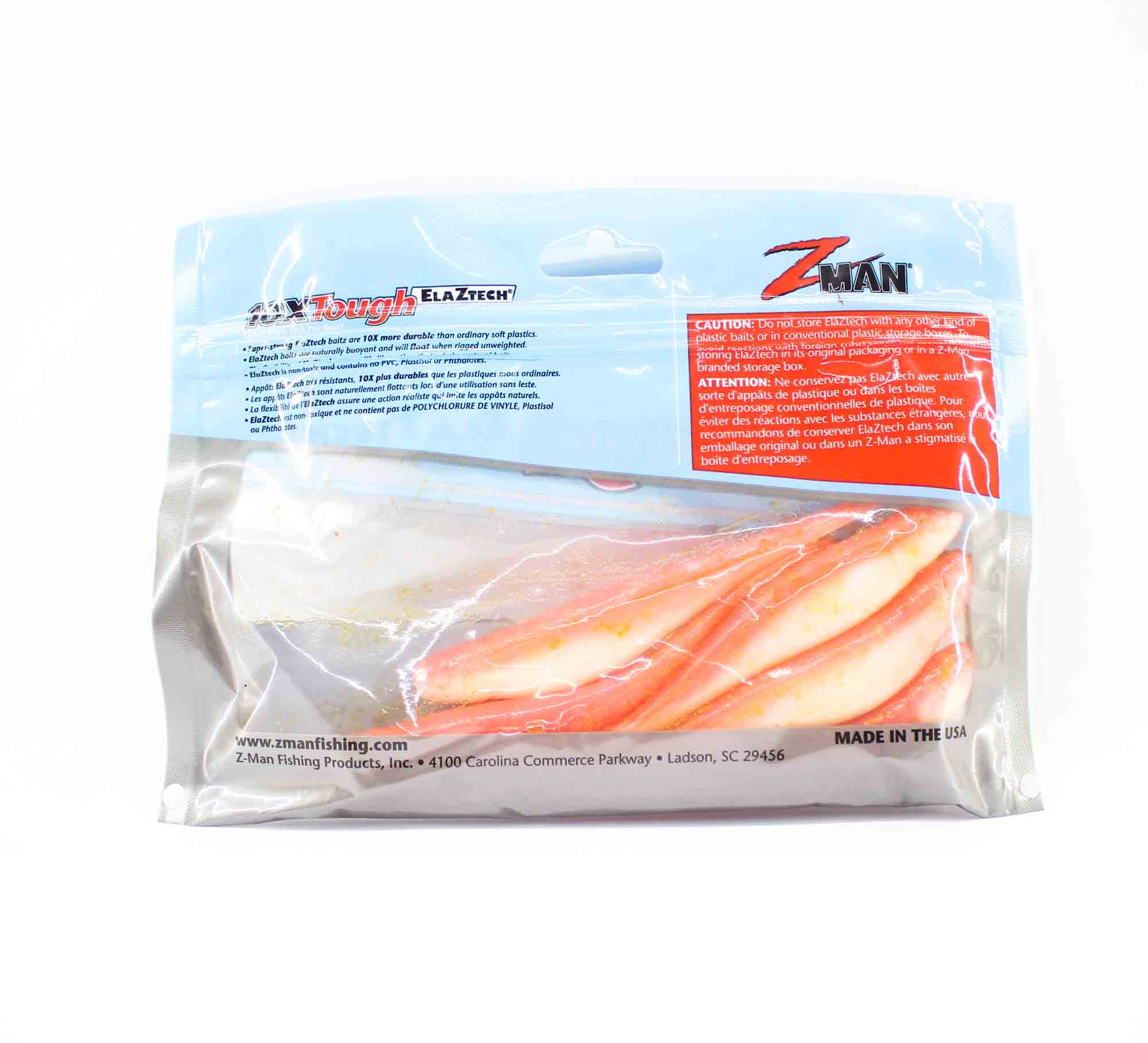 Zman Soft Lure Jerk ShadZ Scented 5 Inch 5/Pack Coconut Ice Glow (2017)