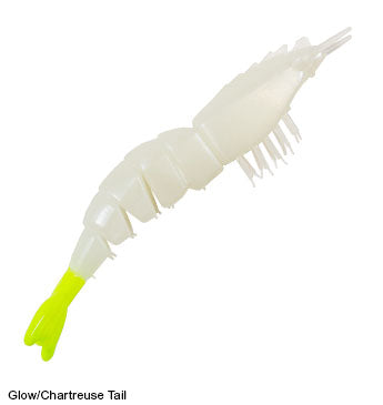 Zman Soft Lure Shrimpz 3.5 Inch 4/Pack Glow Chart Tail (2321)