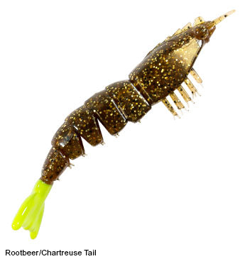 Zman Soft Lure Shrimpz 3.5 Inch 4/Pack Rootbeer Chart Tail (2345)