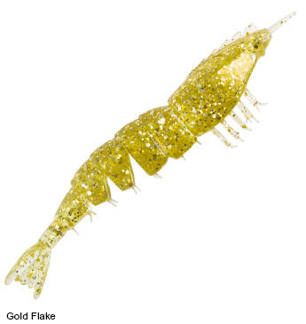 Zman Soft Lure Shrimpz 3.5 Inch 4/Pack Gold Flake (2376)