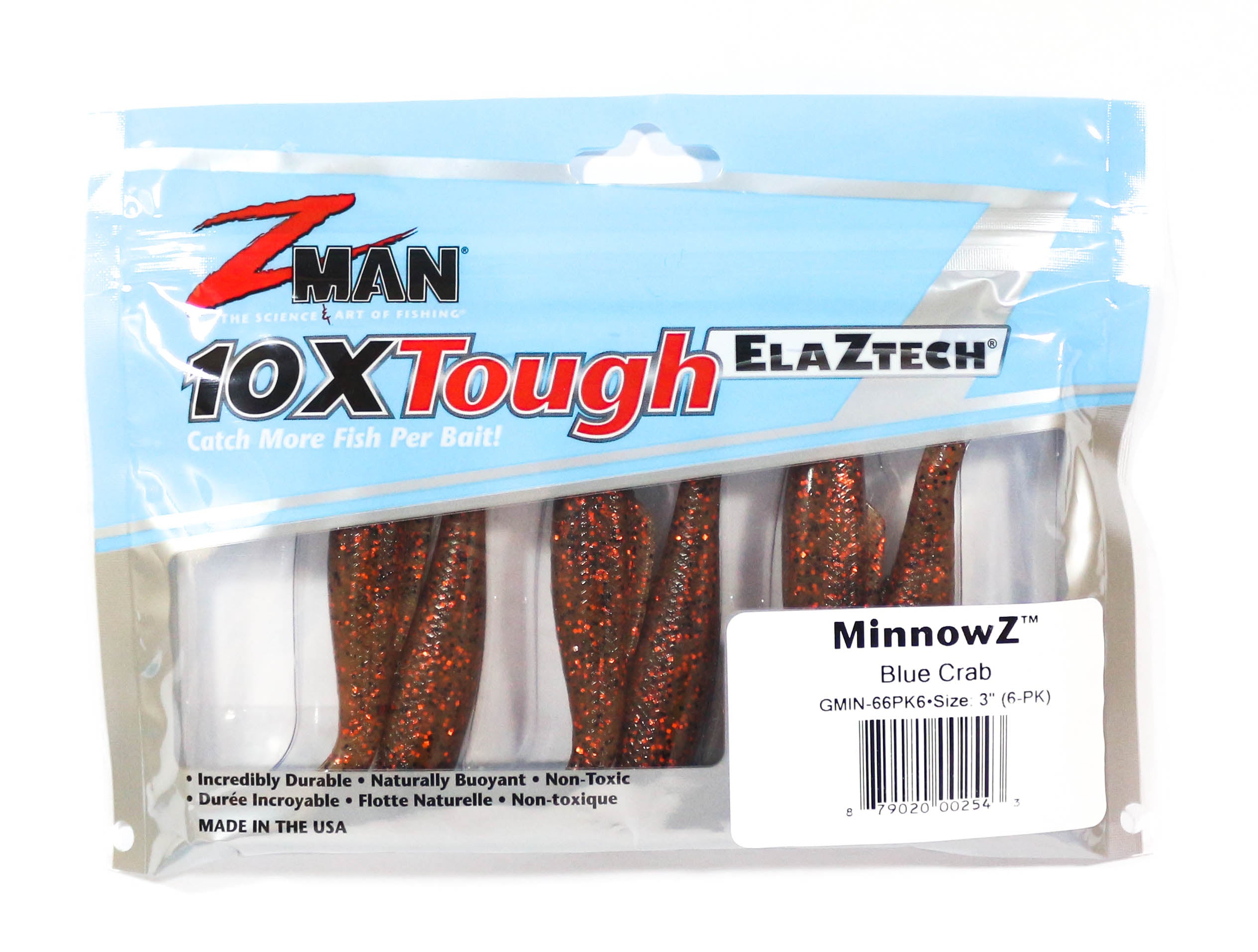 Zman Soft Lure MinnowZ 3 Inch 6/Pack Blue Crab (2543)