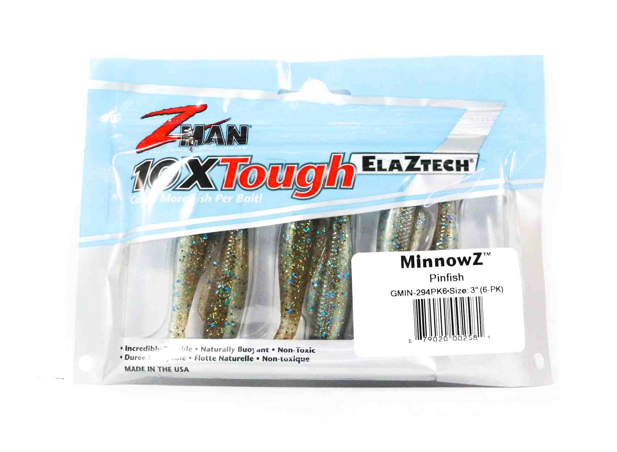Zman Soft Lure MinnowZ 3 Inch 6/Pack Pinfish (2581)