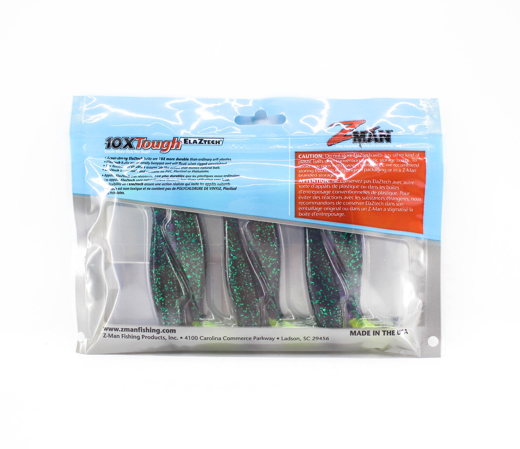 Zman Soft Lure MinnowZ 3 Inch 6/Pack Purple Chart Tail (2604)