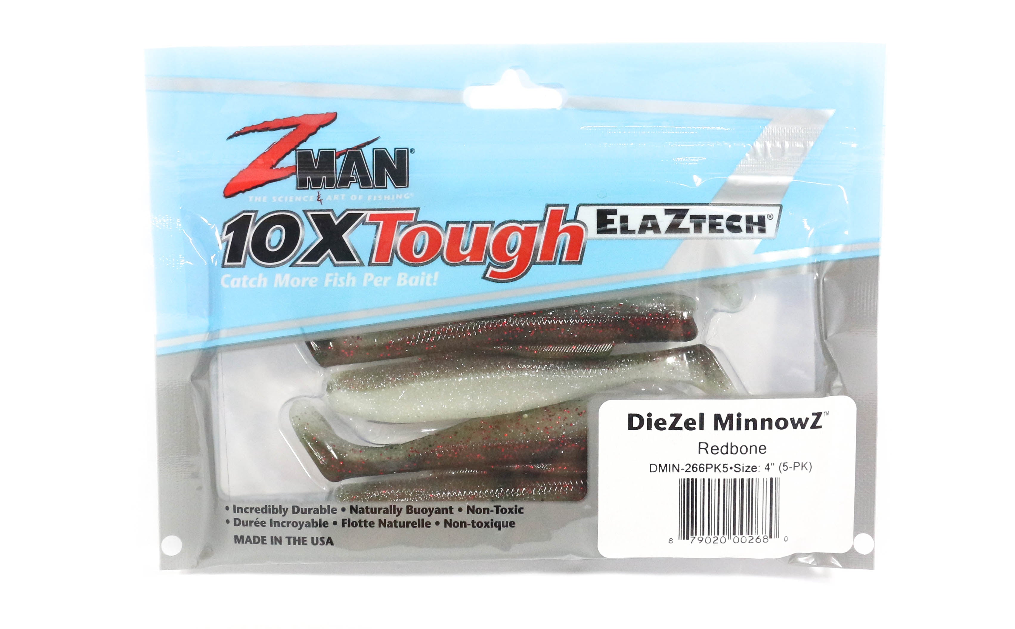 Zman Soft Lure Diezel MinnowZ 4 Inch 5/Pack Red Bone (2680)