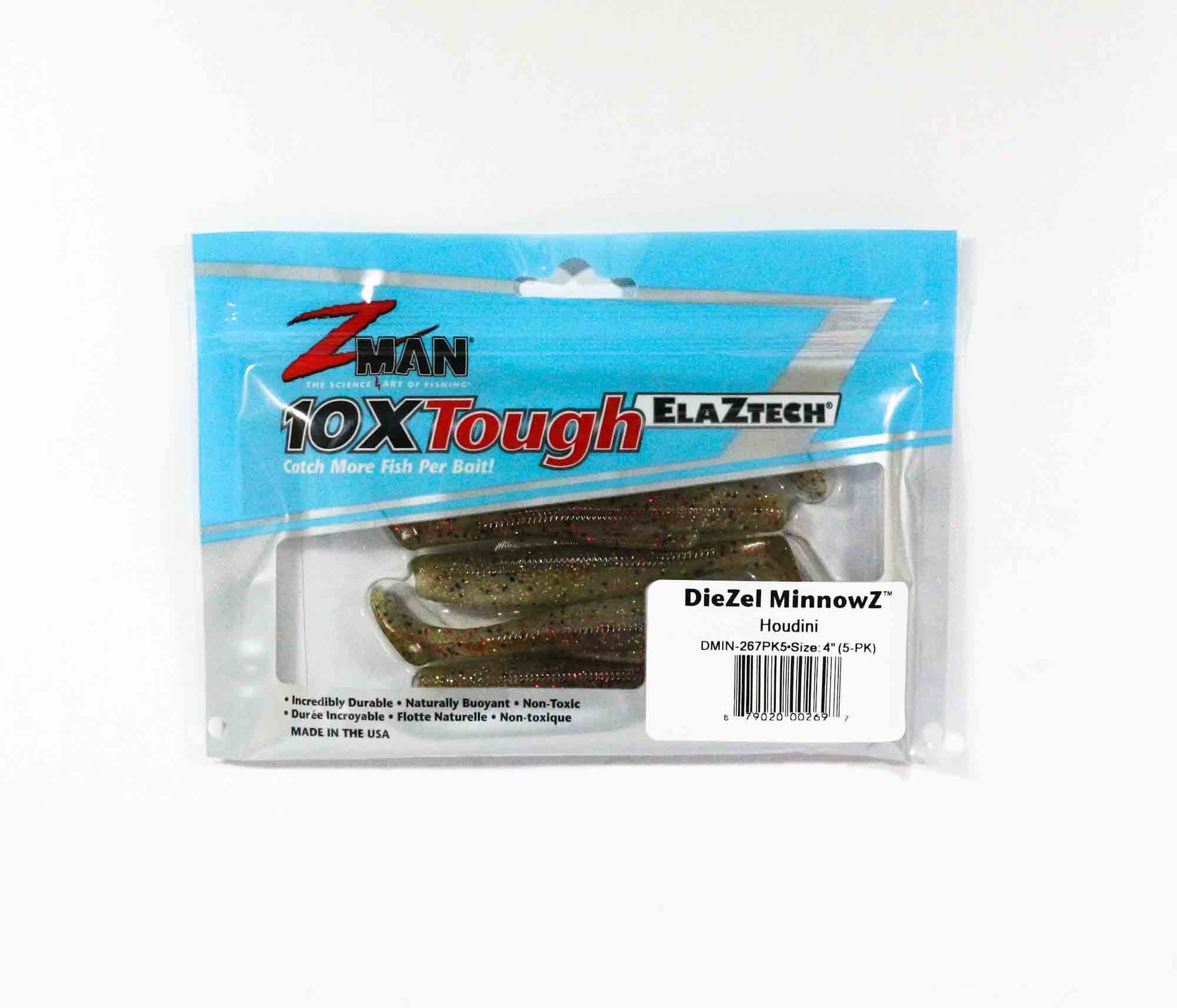 Zman Soft Lure Diezel MinnowZ 4 Inch 5/Pack Houdini (2697)