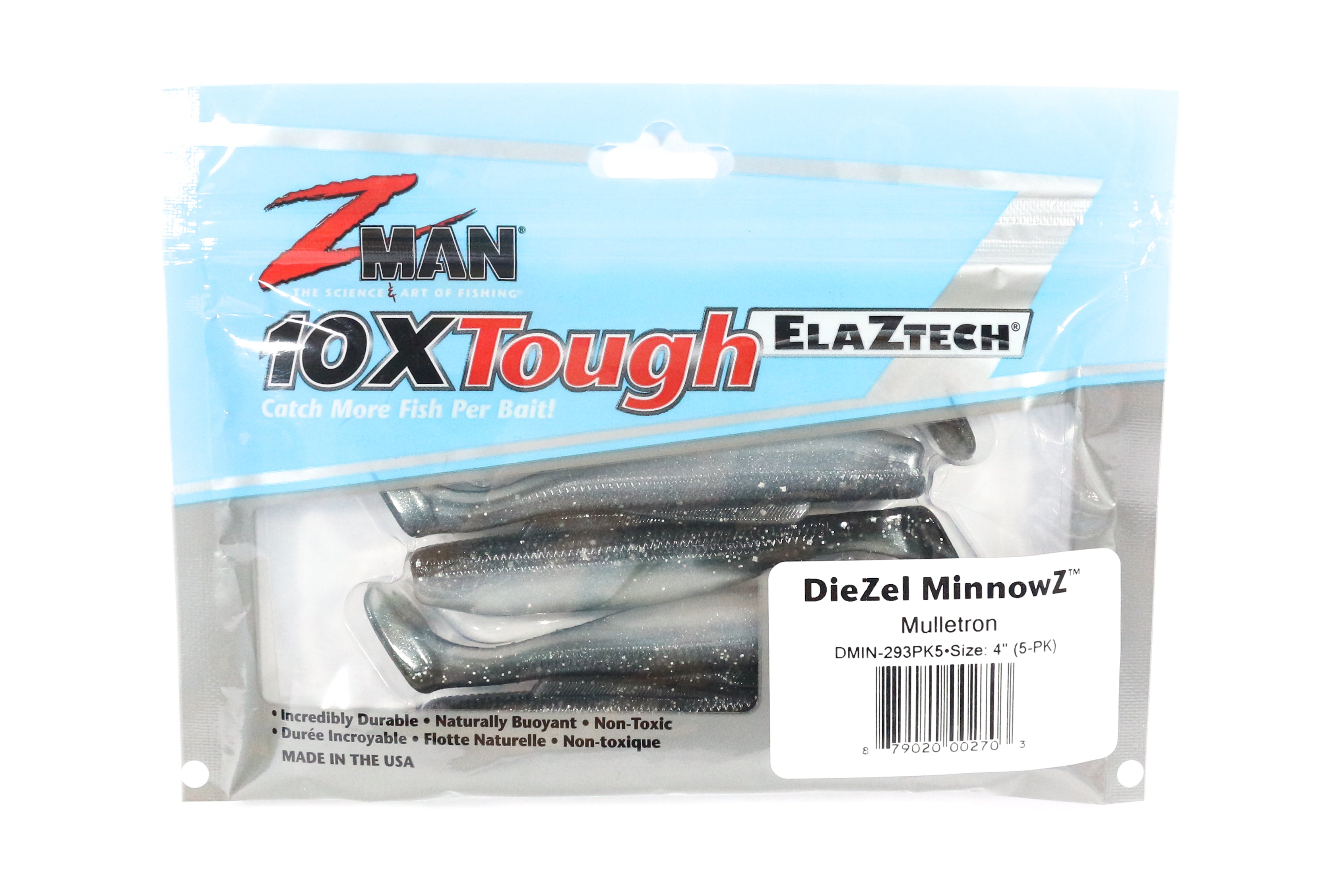 Zman Soft Lure Diezel MinnowZ 4 Inch 5/Pack Mulletron (2703)