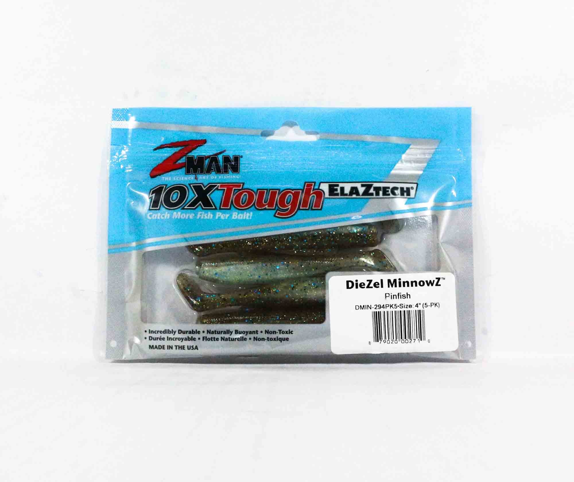Zman Soft Lure Diezel MinnowZ 4 Inch 5/Pack Pinfish (2710)