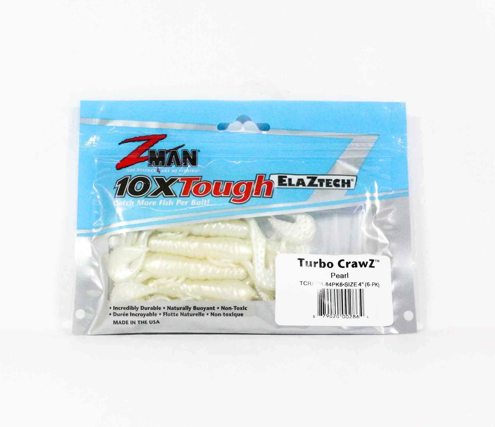 Zman Soft Lure Turbo CrawZ 4 Inch 6/Pack Pearl (2864)