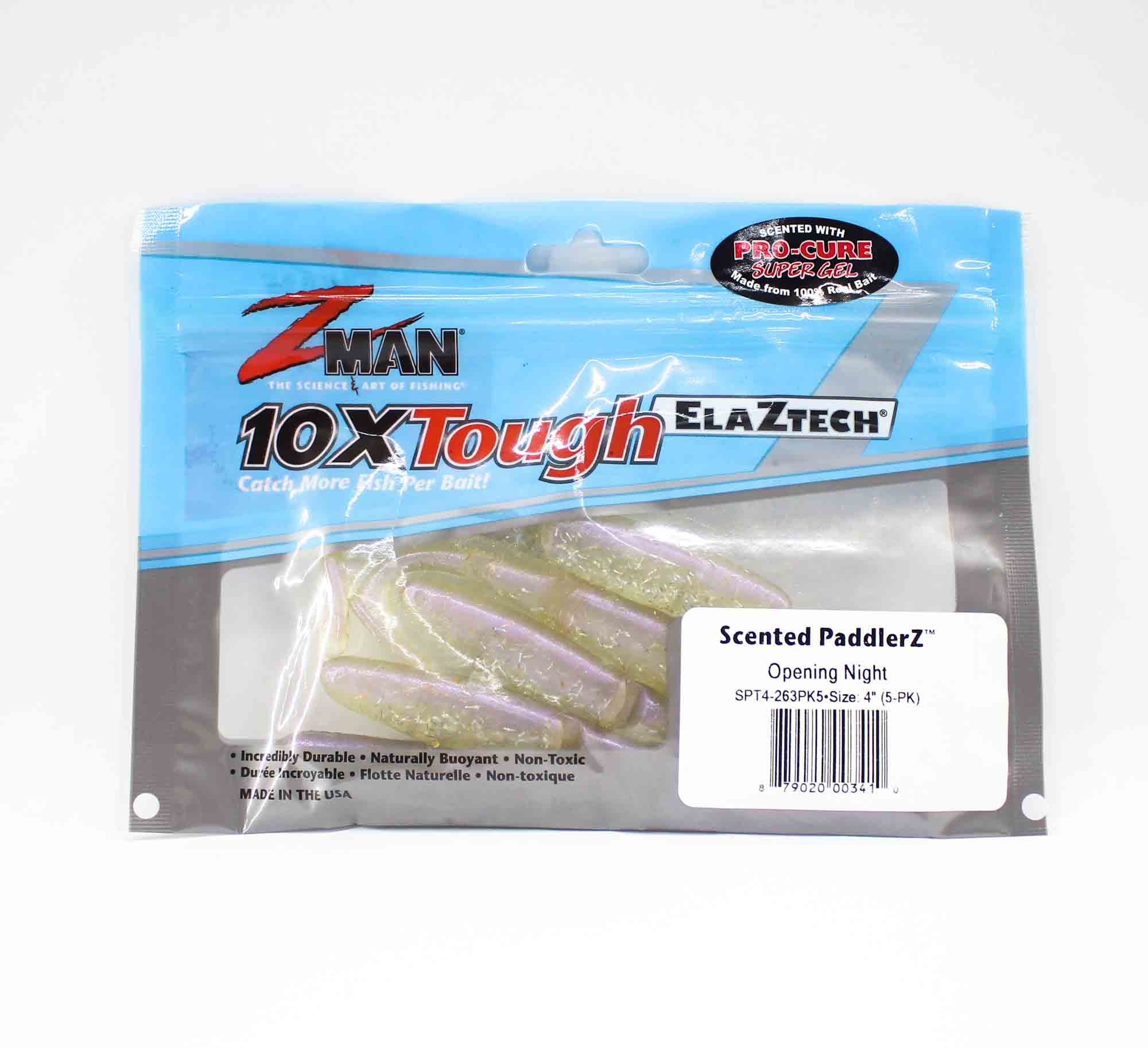 Zman Soft Lure Scented PaddlerZ 4 Inch 5/Pack Opening Night (3410)