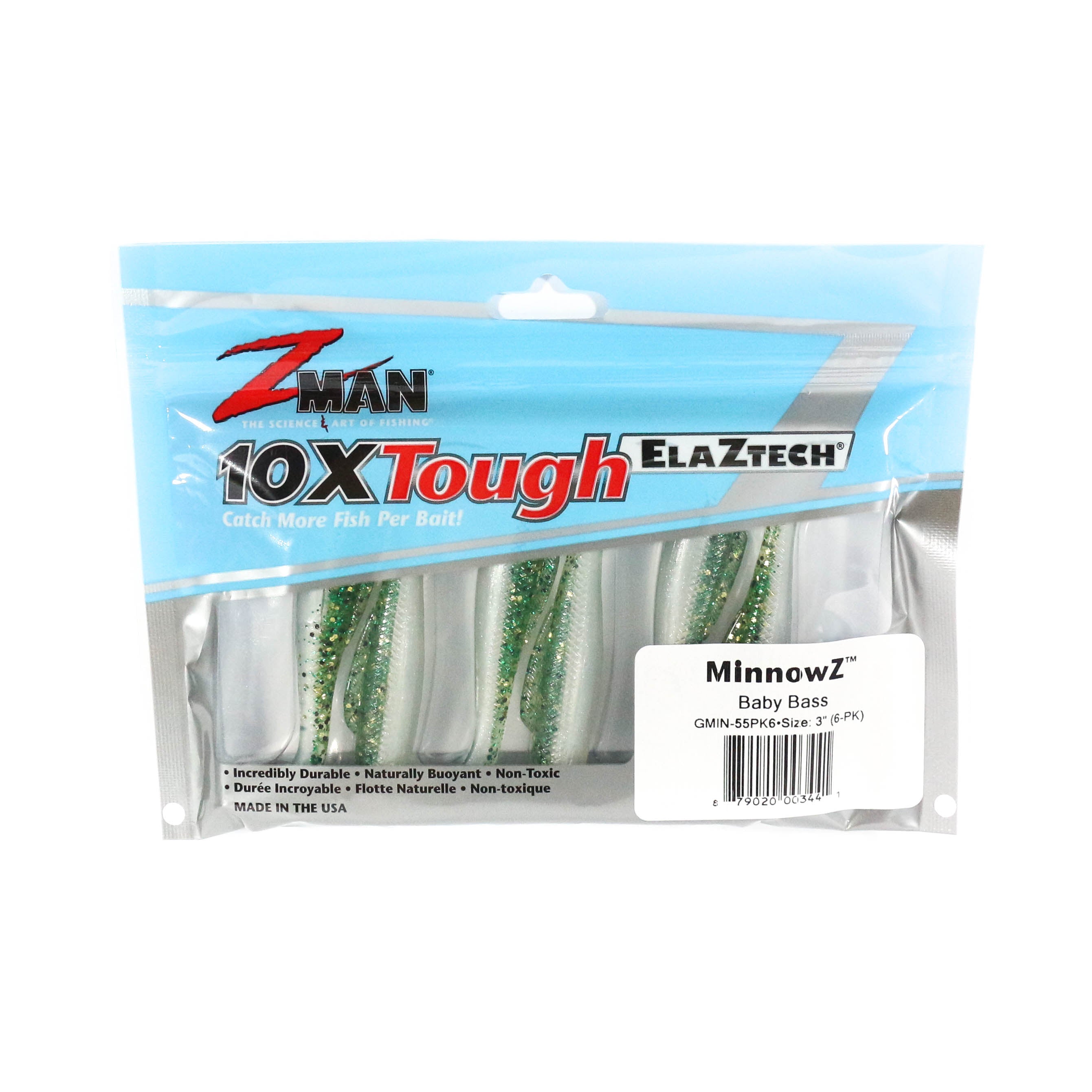 Zman Soft Lure MinnowZ 3 Inch 6/Pack Baby Bass (3441)