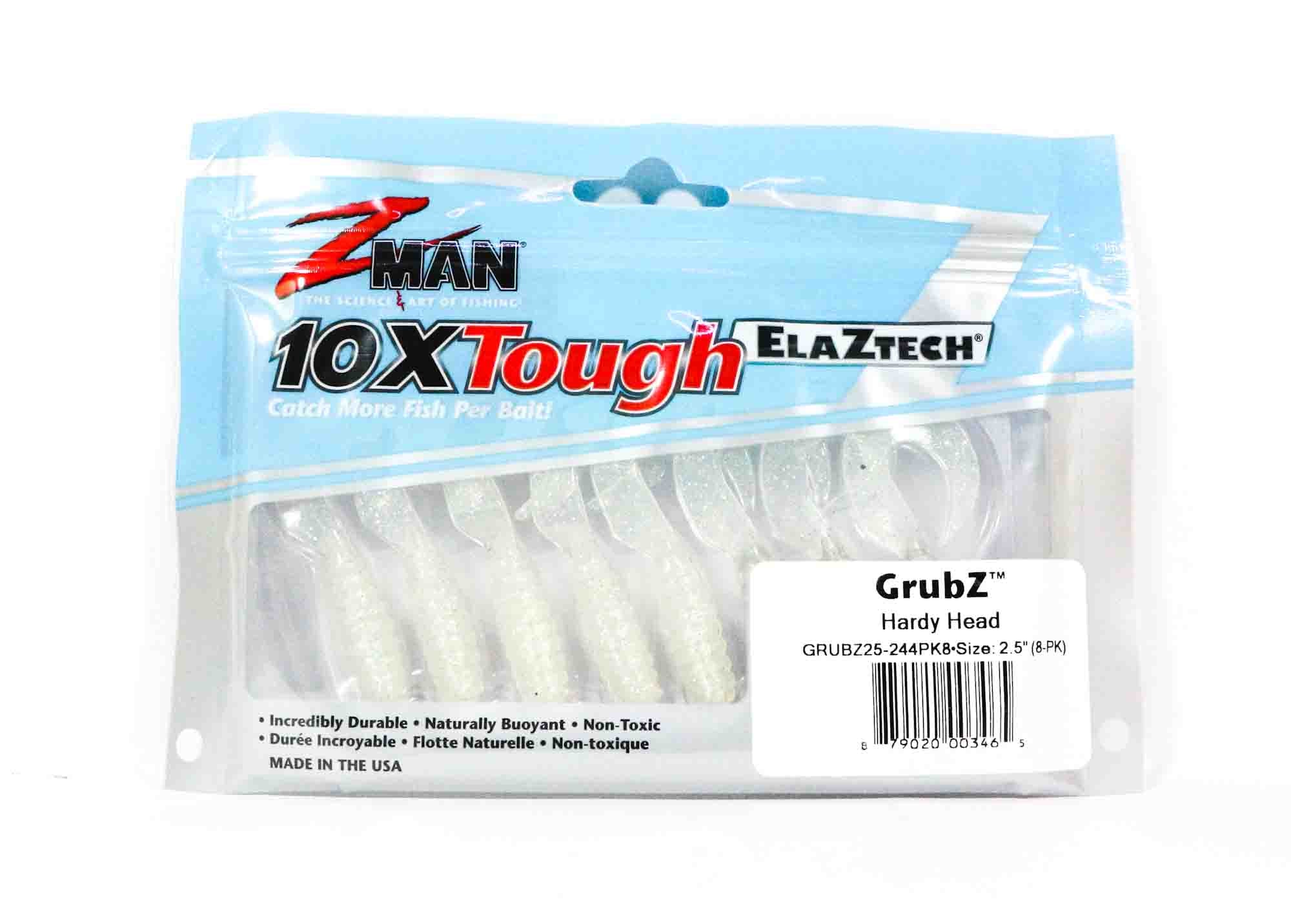 Zman Soft Lure GrubZ 2.5 Inch 8/Pack Hardy Head (3465)