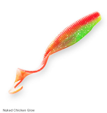 Zman Soft Lure StreakZ Curly 4 Inch 5/Pack Nuked Chick Glow (3632)