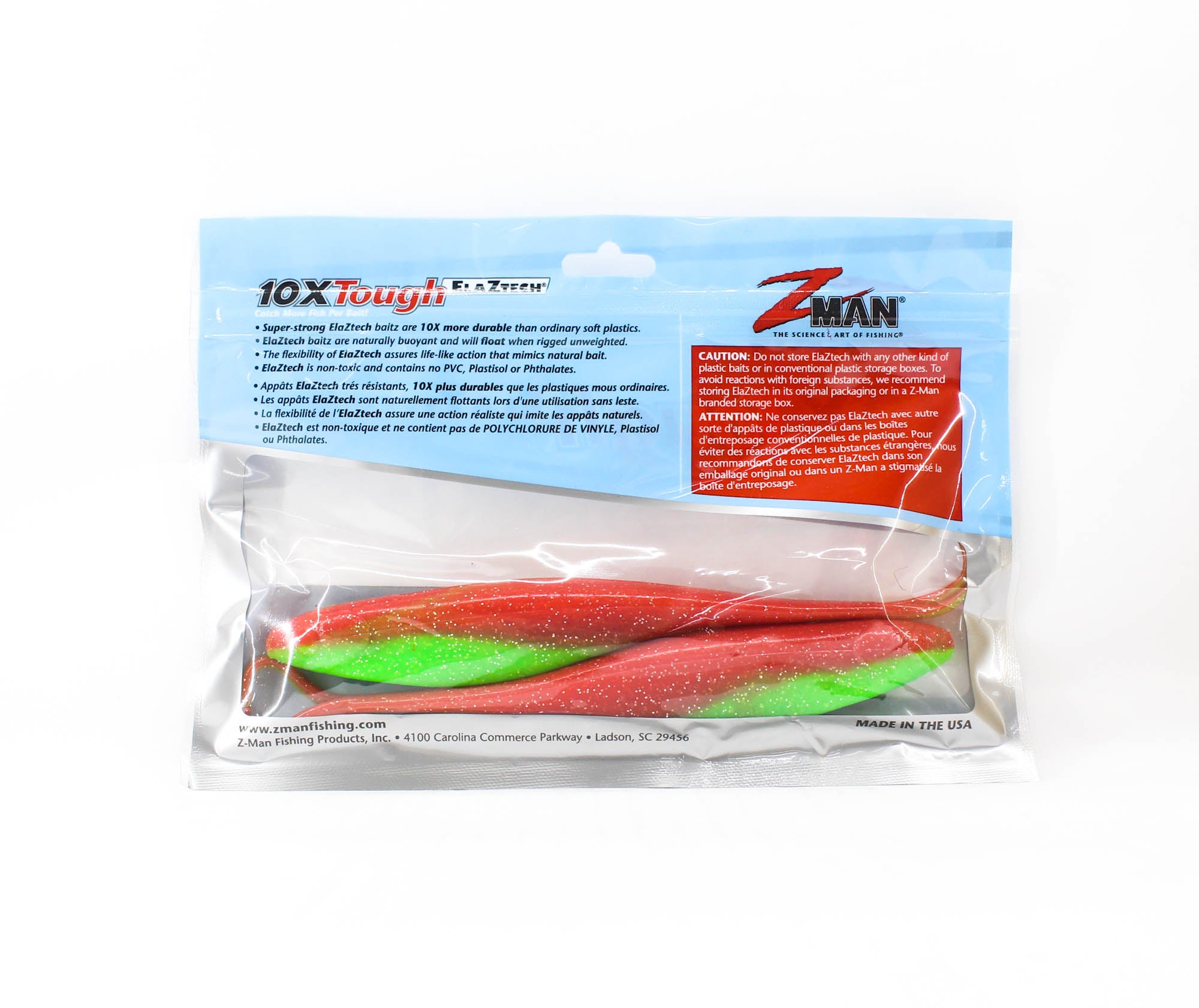 Zman Soft Lure StreakZ XL 8 Inch 2/Pack Nuked Chicken Glow (3670)