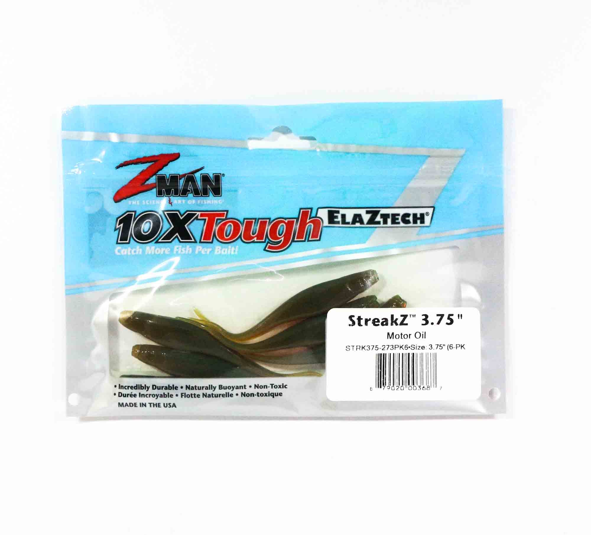 Zman Soft Lure StreakZ 3.75 Inch 6/Pack Motor Oil (3687)